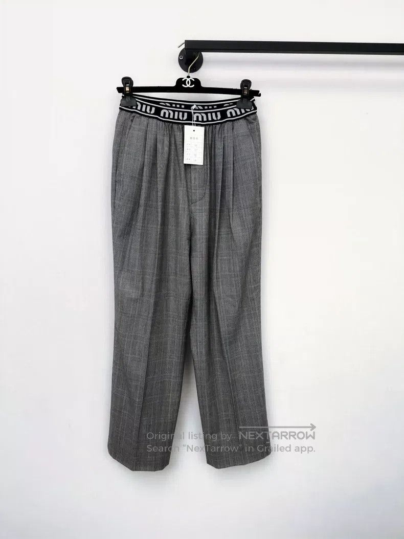 Miu Miu Miu Miu 42 Grey plaid slacks Size 41" - 1 Thumbnail