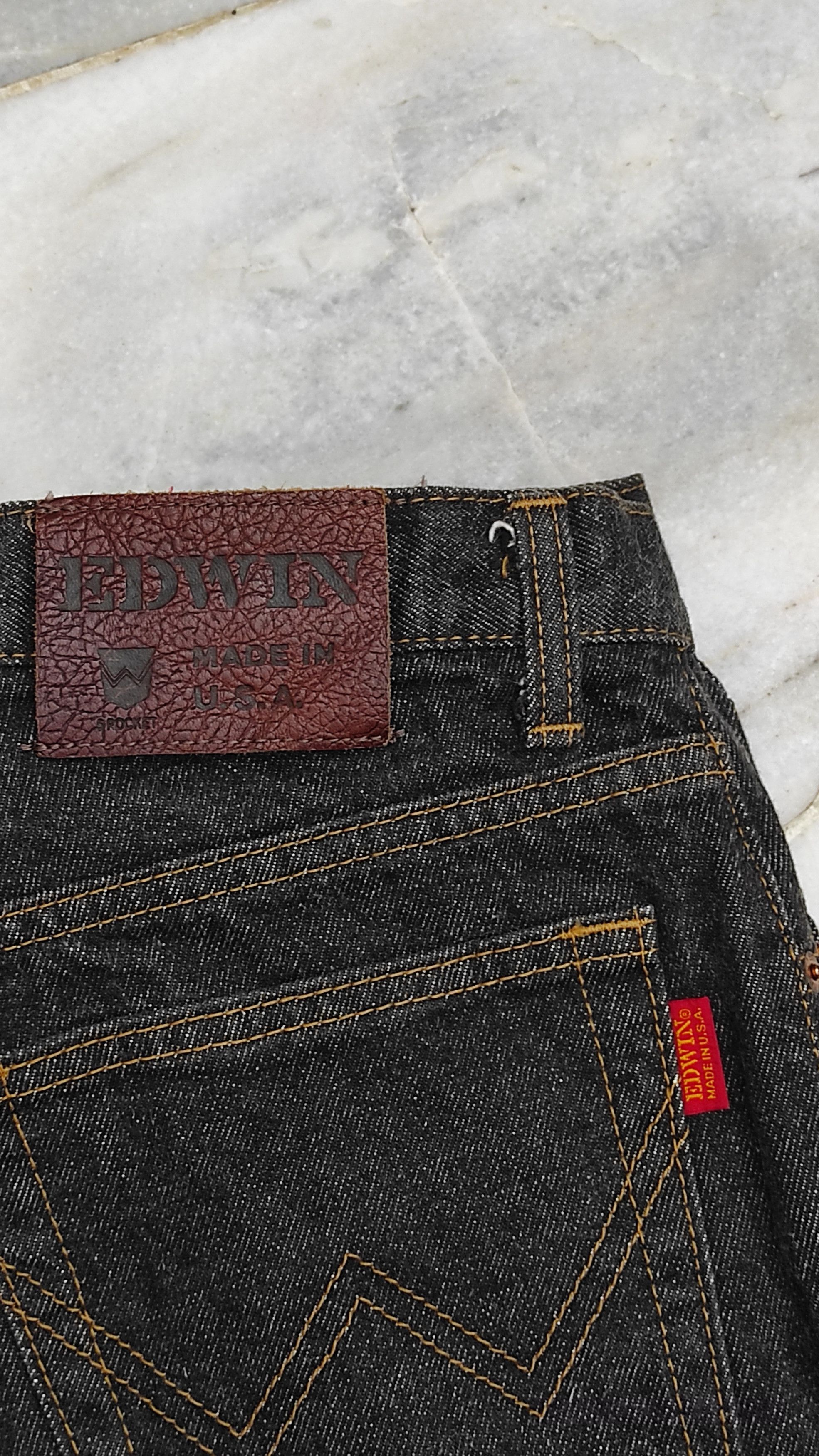 Edwin Vintage Edwin Yarn-dyed Black Denim Made in USA Size US 33 - 3 Thumbnail