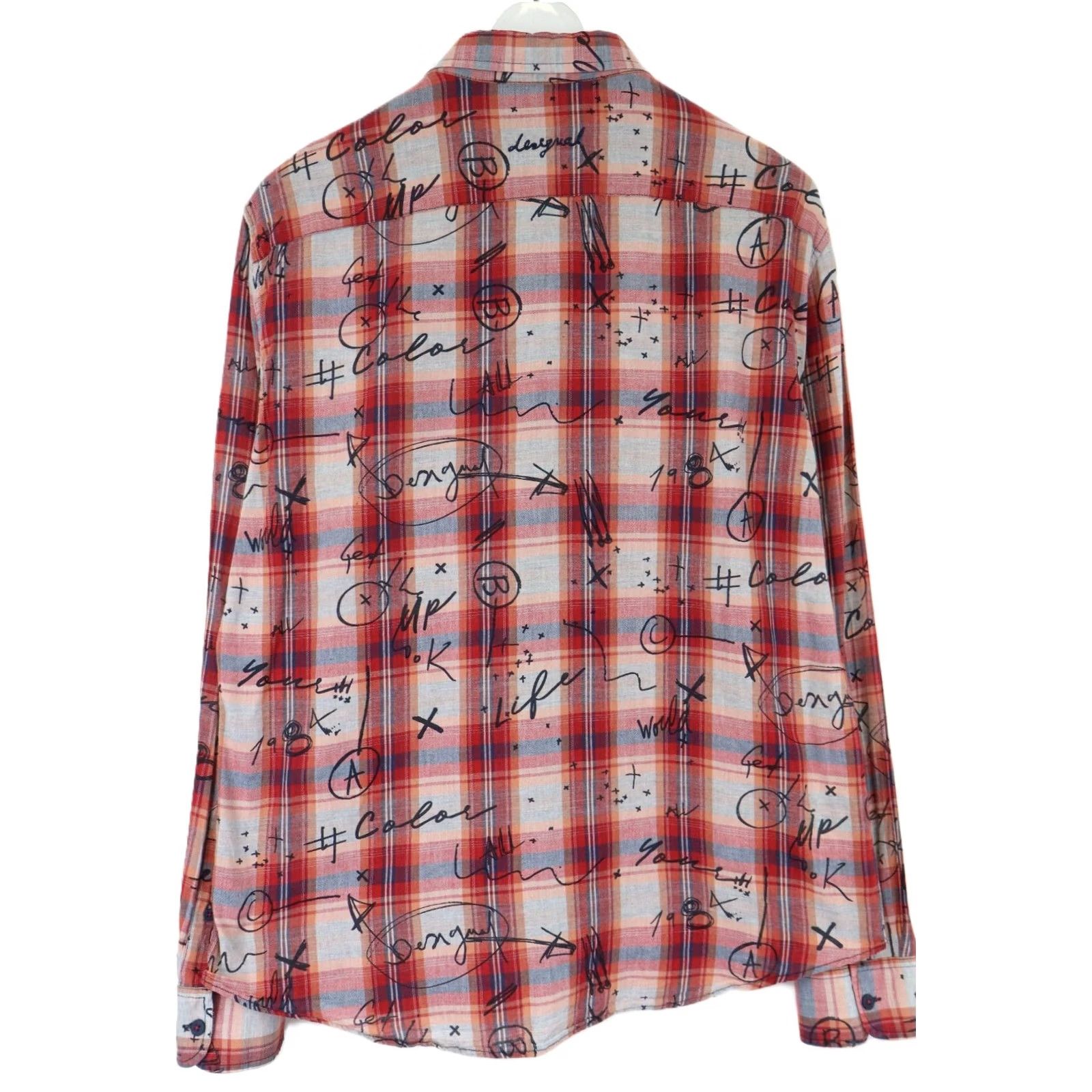 Desigual Desigual Shirt Men's LARGE Multicolor Chest Pocket Graphic Scribble Print Size US L / EU 52-54 / 3 - 2 Thumbnail