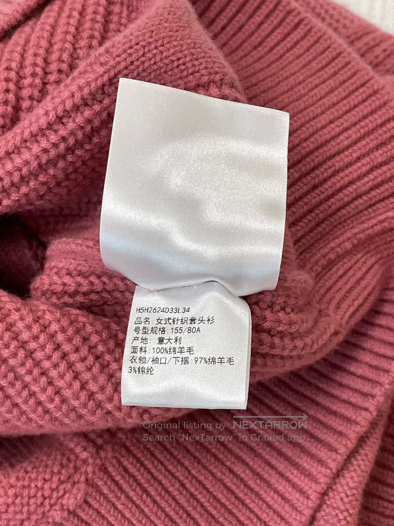 Hermes Hermes 25 Fall/Winter Pink Collar Knit Long Sleeve Top Size XXS / US 00 / IT 34 - 6 Thumbnail