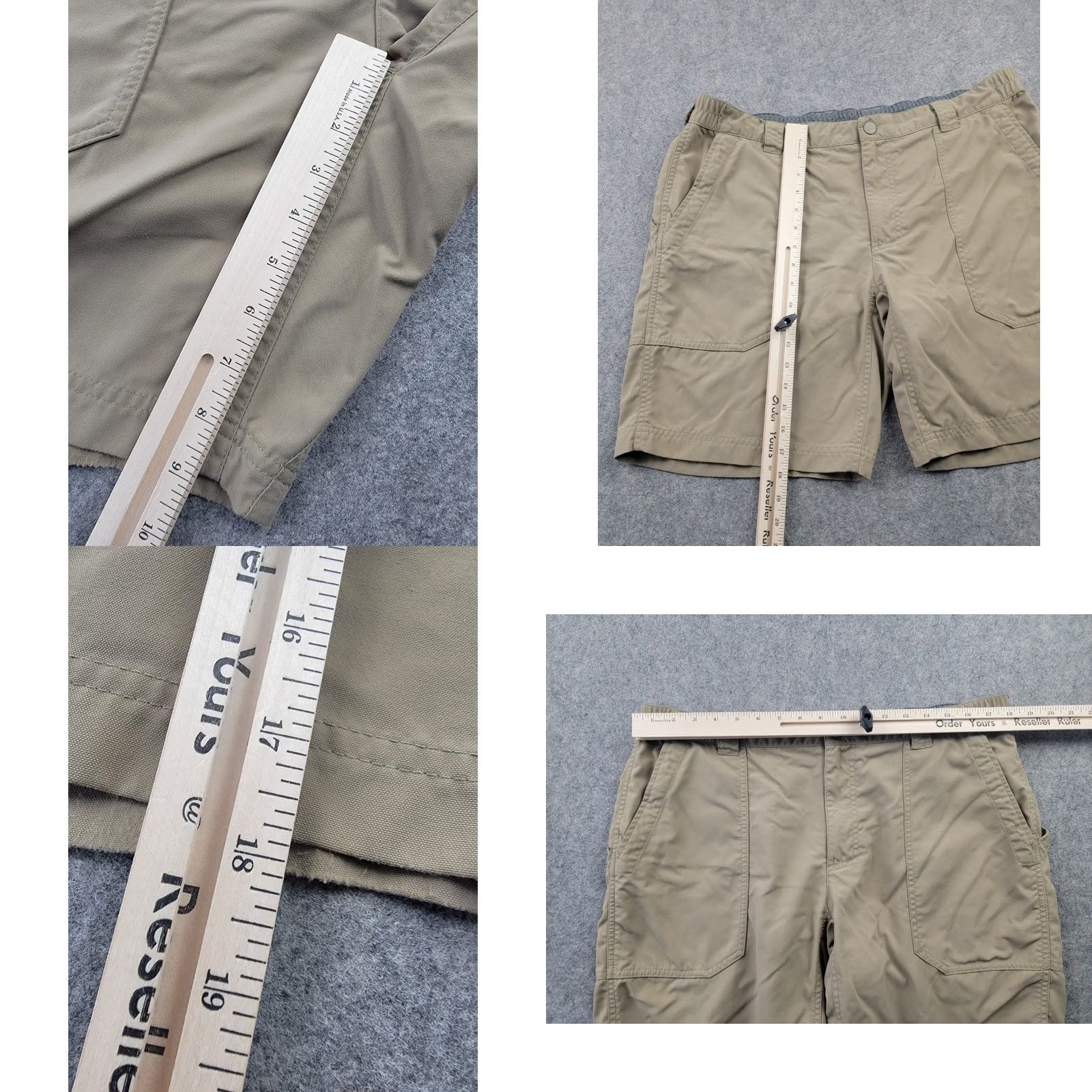 Vintage LL Bean Shorts Mens Large Brown Tan 100% Nylon Outdoor Cargo Casual Vintage? Size US 33 - 9 Thumbnail