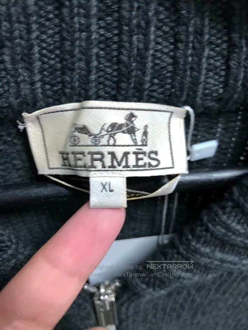 Hermes Hermes Hand-Knitted Cashmere Sweater, Step Ladder Long Rec Size US XL / EU 56 / 4 - 4 Thumbnail
