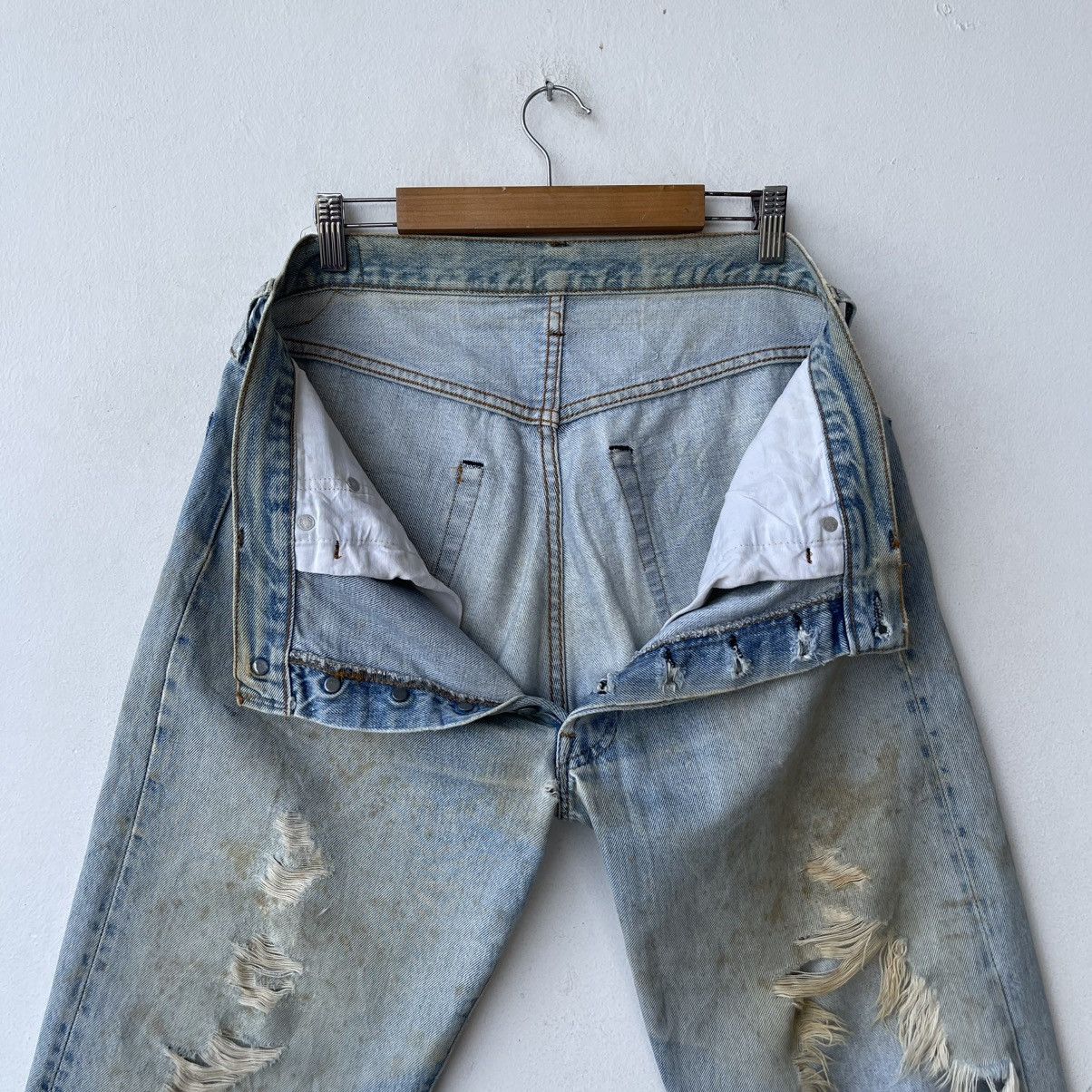 Levi's Thrashed 70s Levi’s 501 Redline Selvedge Denim Shorts Size US 34 / EU 50 - 18 Thumbnail