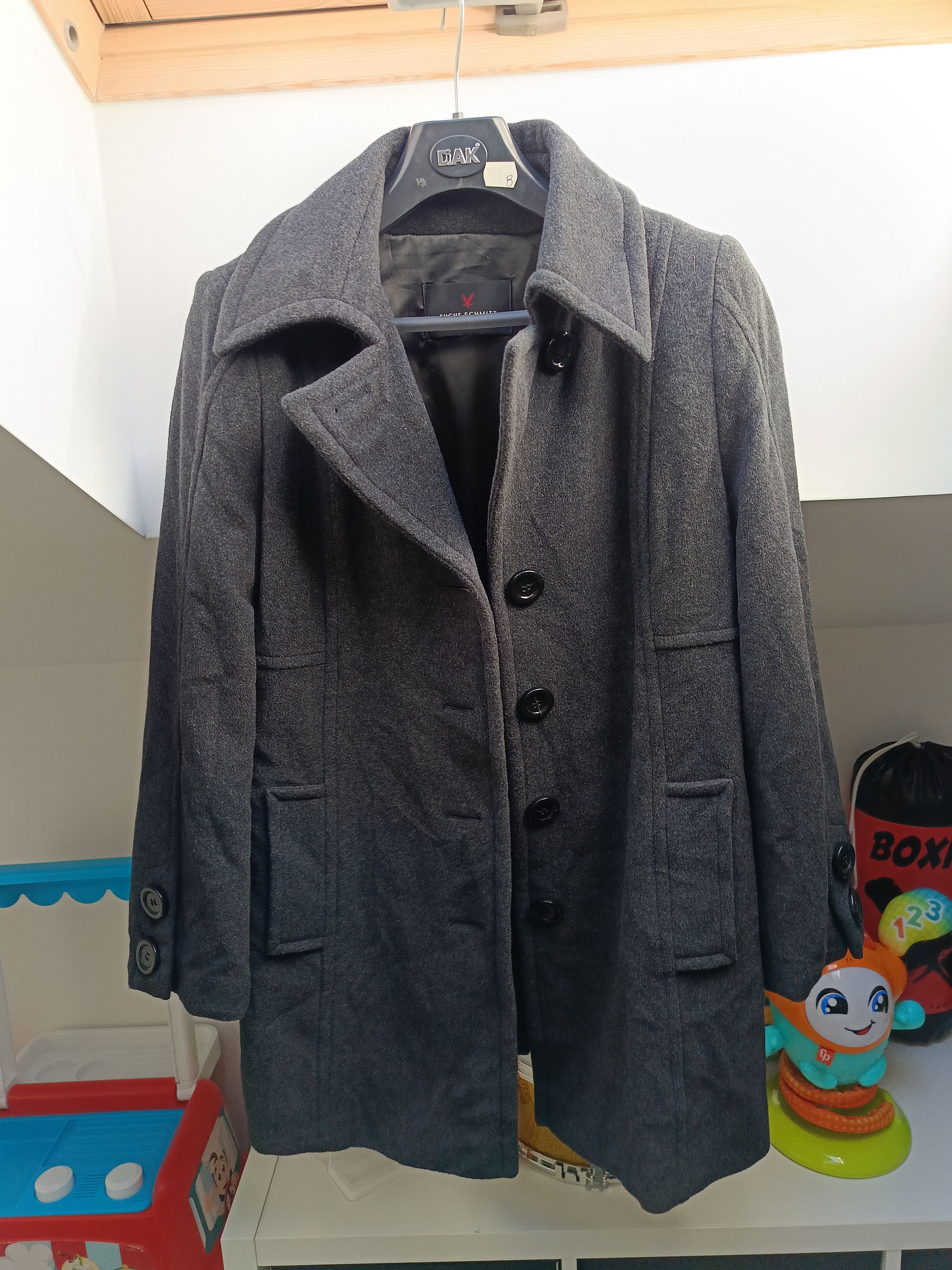 Vintage Fuchs Schmitt Grey wool cashmere vintage coat Size L / US 10 / IT 46 - 1 Thumbnail