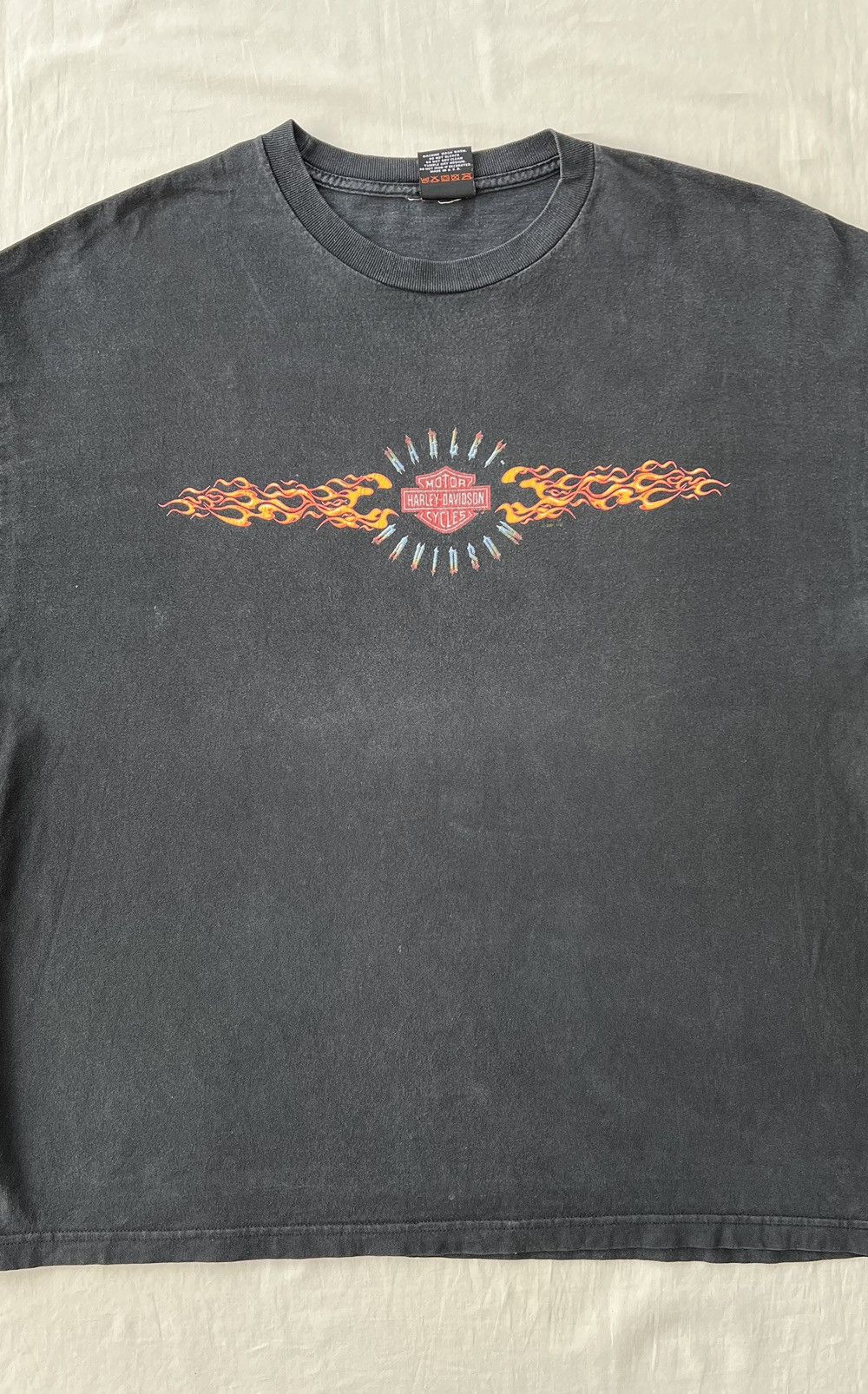 Harley Davidson Vintage 2001 Harley Davidson Fire Flame Eagle Long Sleeve Size US XXL / EU 58 / 5 - 5 Thumbnail
