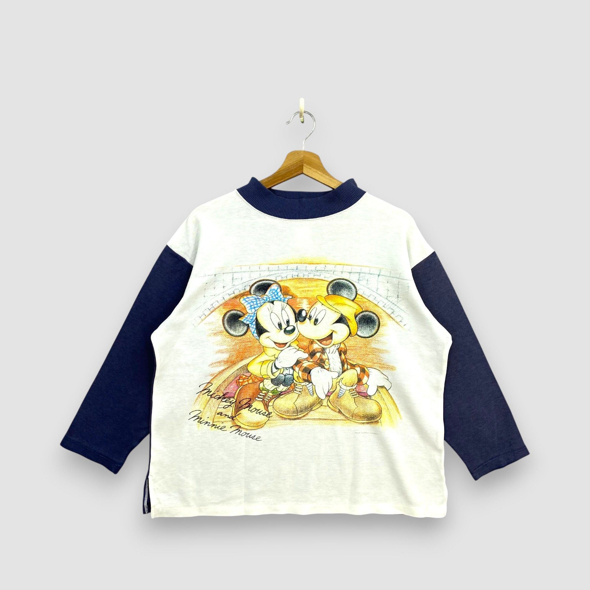 Disney Vintage 90s Disney Mickey Minnie Mouse Sweatshirt Mock Neck Size US M / EU 48-50 / 2 - 1 Thumbnail