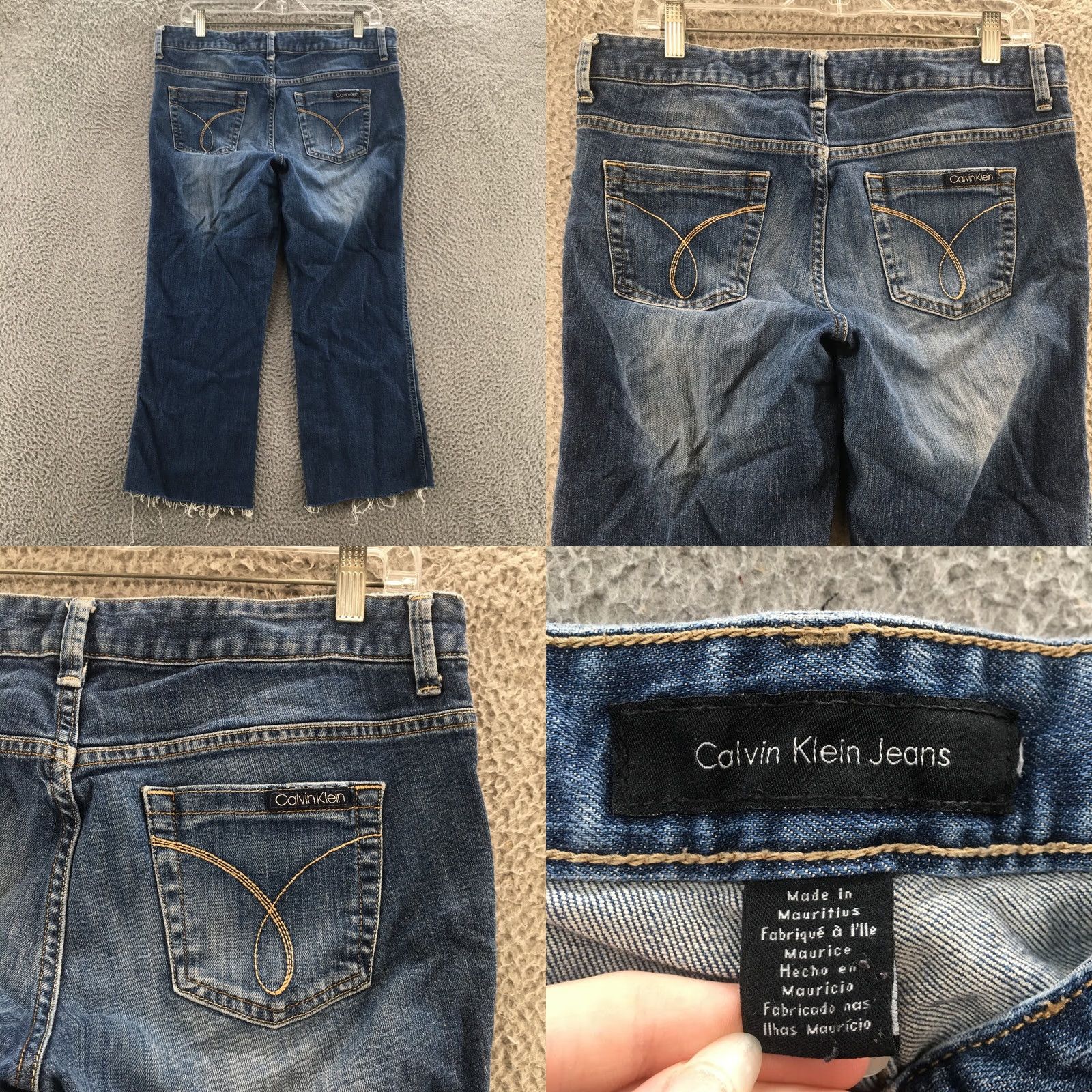 Calvin Klein Calvin Klein Jeans Boots Bootcut Womens Blue Denim Mid Rise Regular 34x25 5-Pocket Classic Denim Cotton Blend Vintage No Size 24" / US 00 / IT 34 - 9 Thumbnail