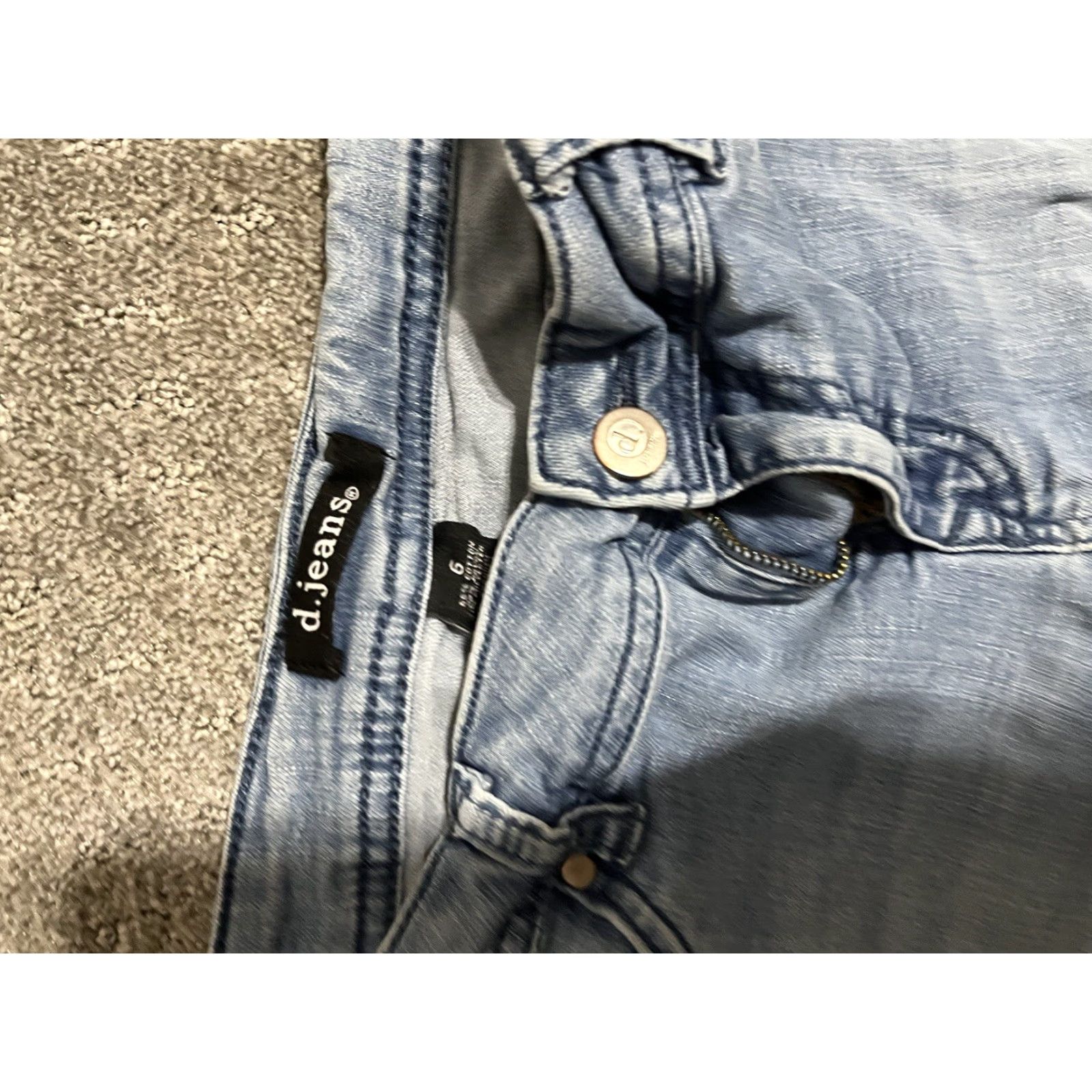 Vintage Womens D.Jeans Jeans Skinny 6 Mid Rise Stretch Cotton Blend Solid Blue Denim Size 28" / US 6 / IT 42 - 5 Thumbnail