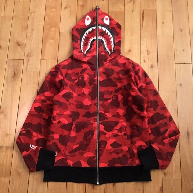 Bape 🔥Reversible🔥 Shark full zip hoodie Red camo a bathing ape Size US L / EU 52-54 / 3 - 2 Thumbnail