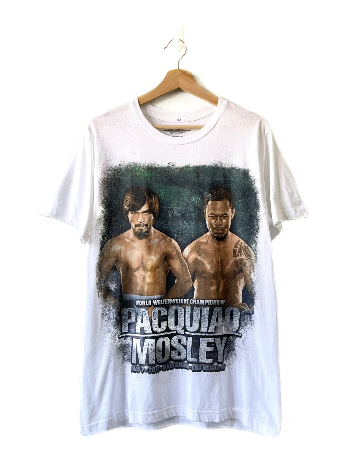 image of Street Fighter Manny Pacquiao Vs. Shane Mosley Boxing Tee in White, Men's (Size Medium)