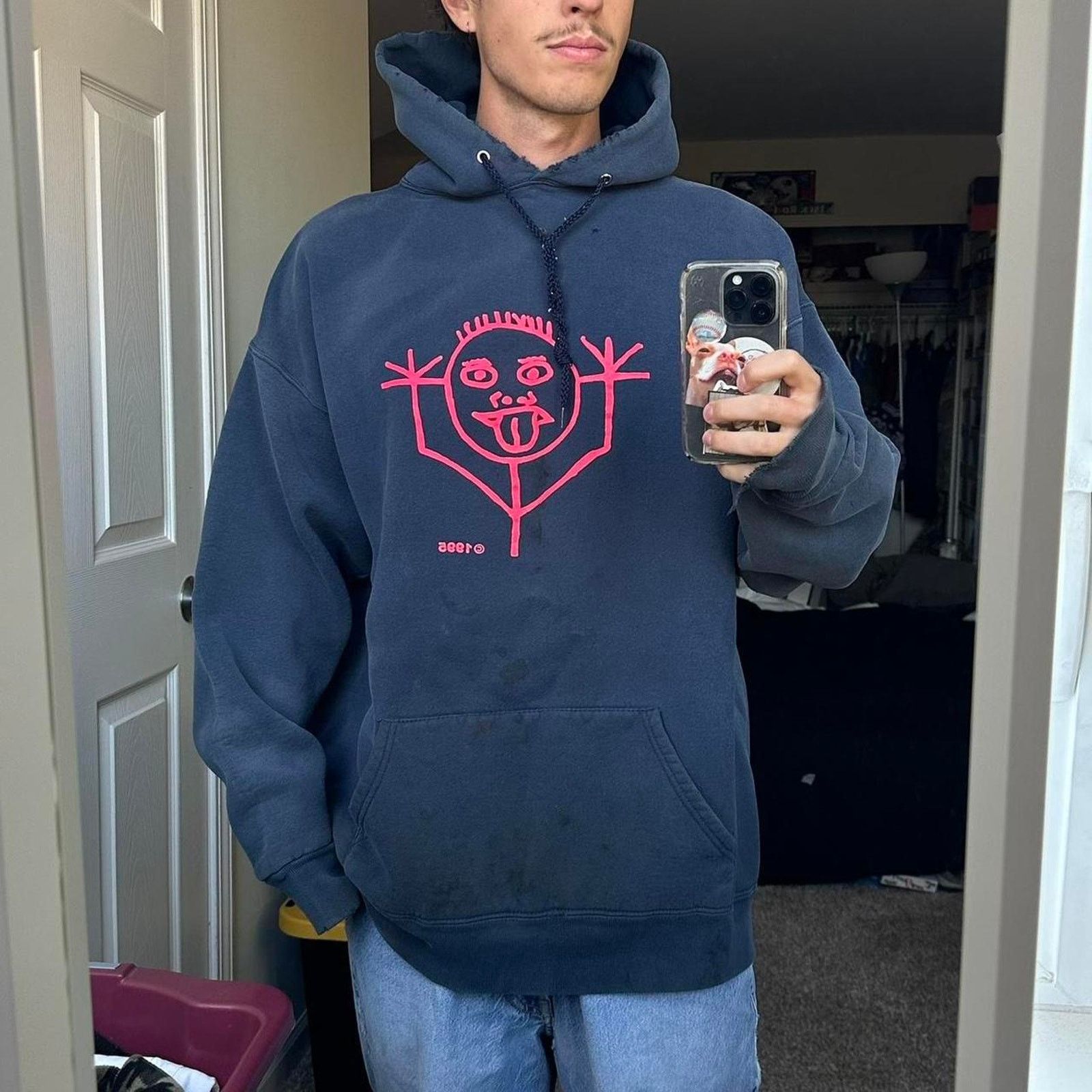Vintage intage 90s Graphic Faded Thrashed Heavyweight Sweatshirt Size US XXL / EU 58 / 5 - 6 Thumbnail