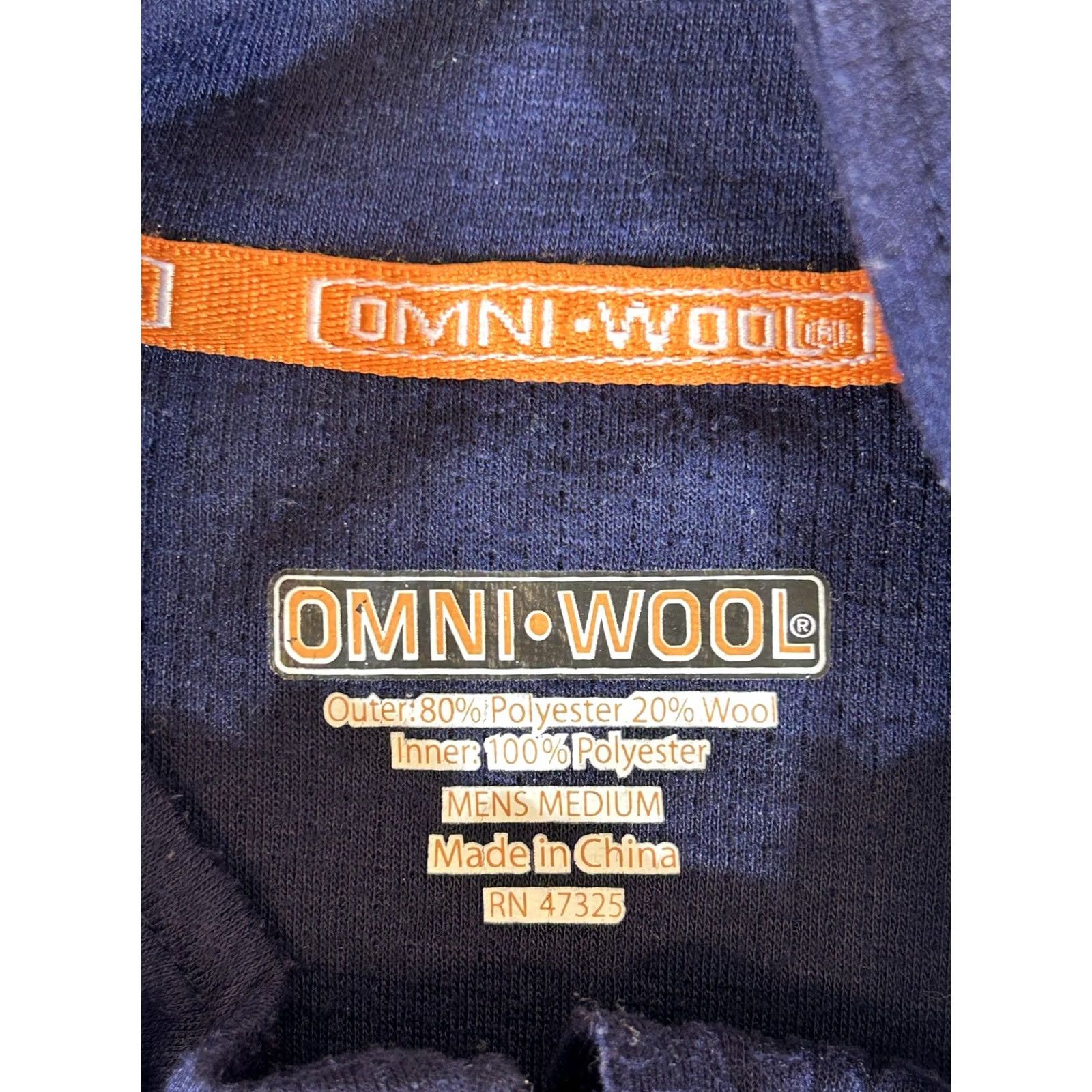 Layer 8 Omni Wool Shirt Mens M Blue 1/4 Zip Pullover Long Sleeve Base Layer Thermal Size US M / EU 48-50 / 2 - 7 Thumbnail