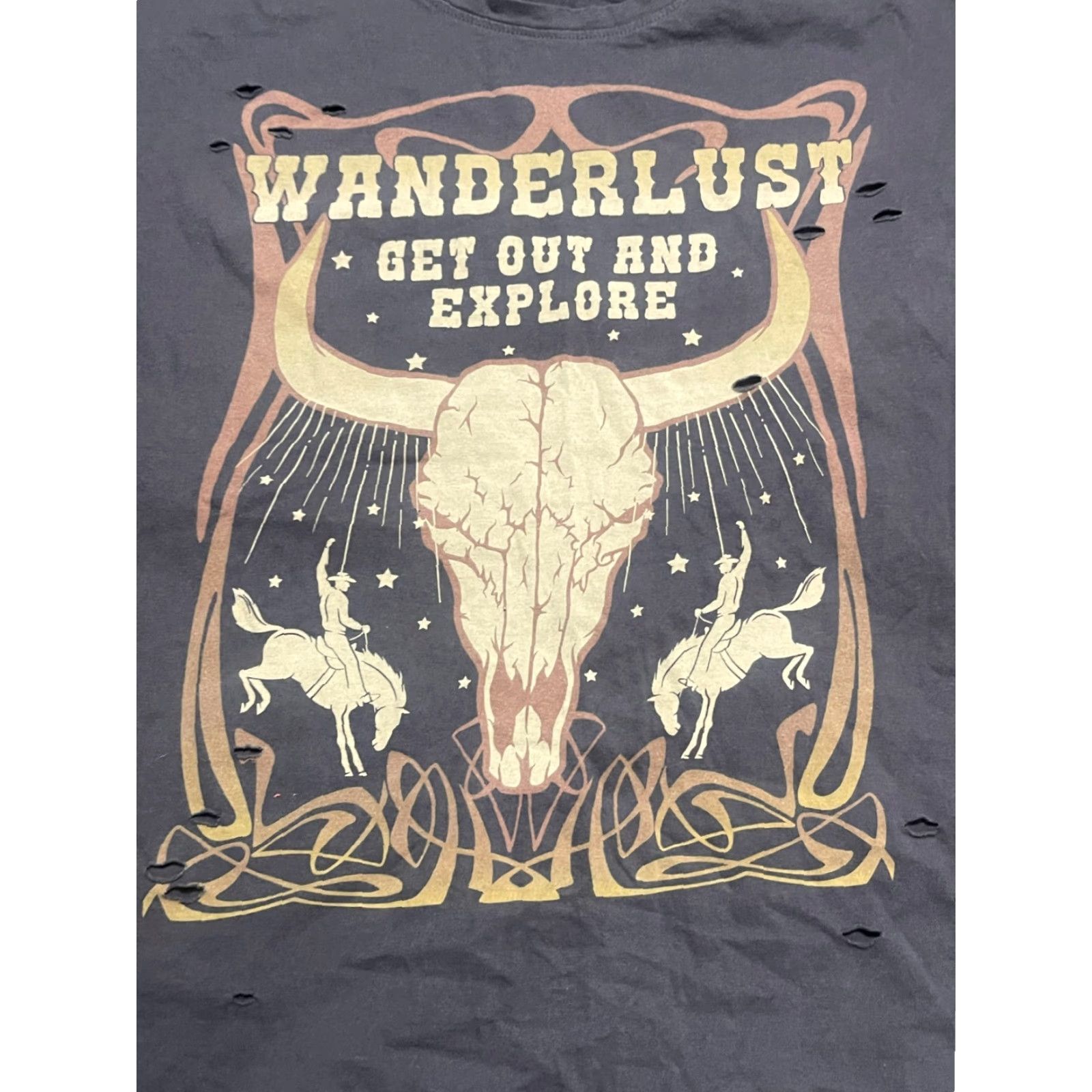 Vintage Love & Lazy Days Shirt Womens XL Gray Wanderlust Get Out and Explore Casual T-Shirt Short Sleeve Crew Neck Pullover Brand Lazy Days Regular Fit Size XL / US 12-14 / IT 48-50 - 5 Thumbnail