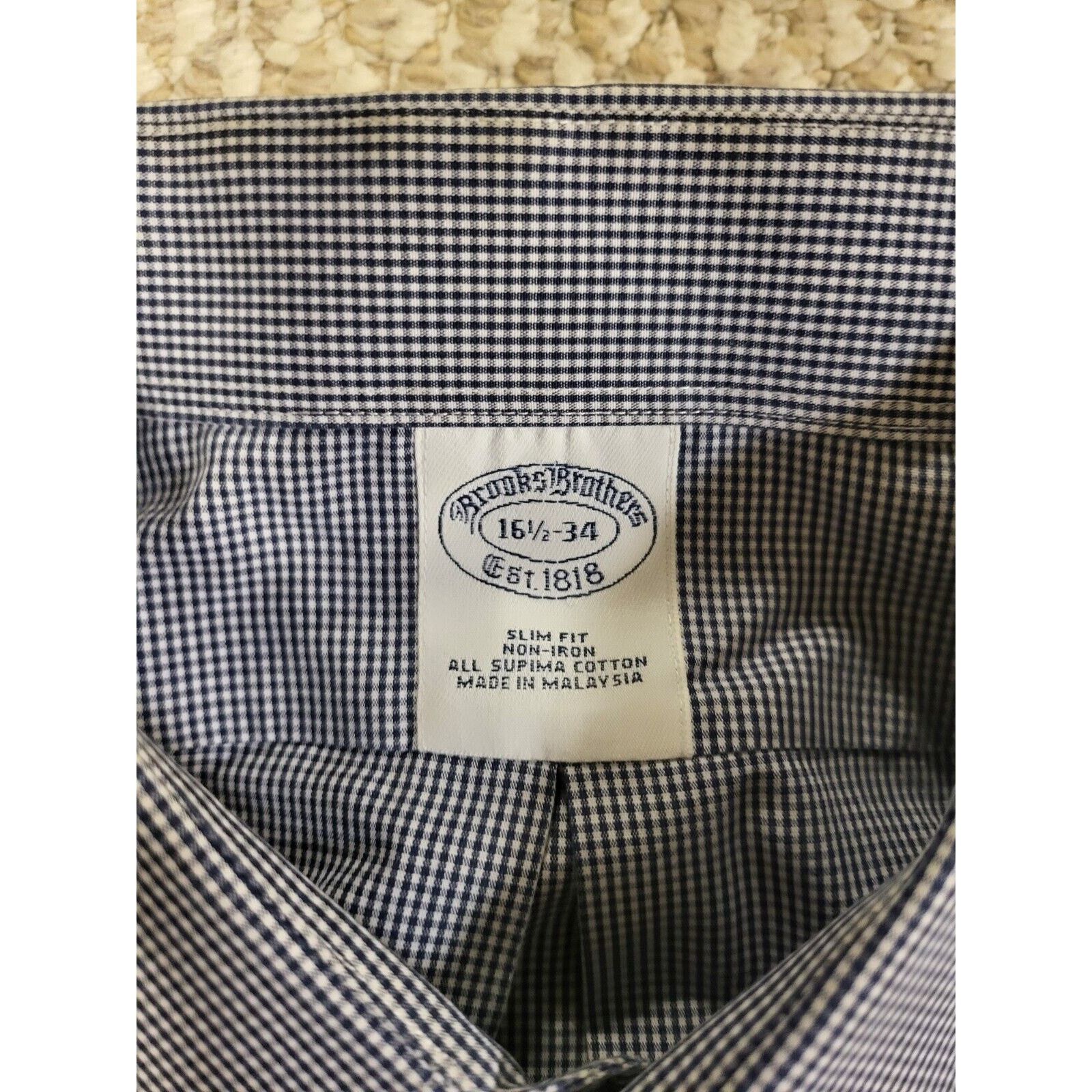 Brooks Brothers Brooks Brothers 16.5 34 Slim Fit Mens Dress Shirt Size US L / EU 52-54 / 3 - 4 Thumbnail