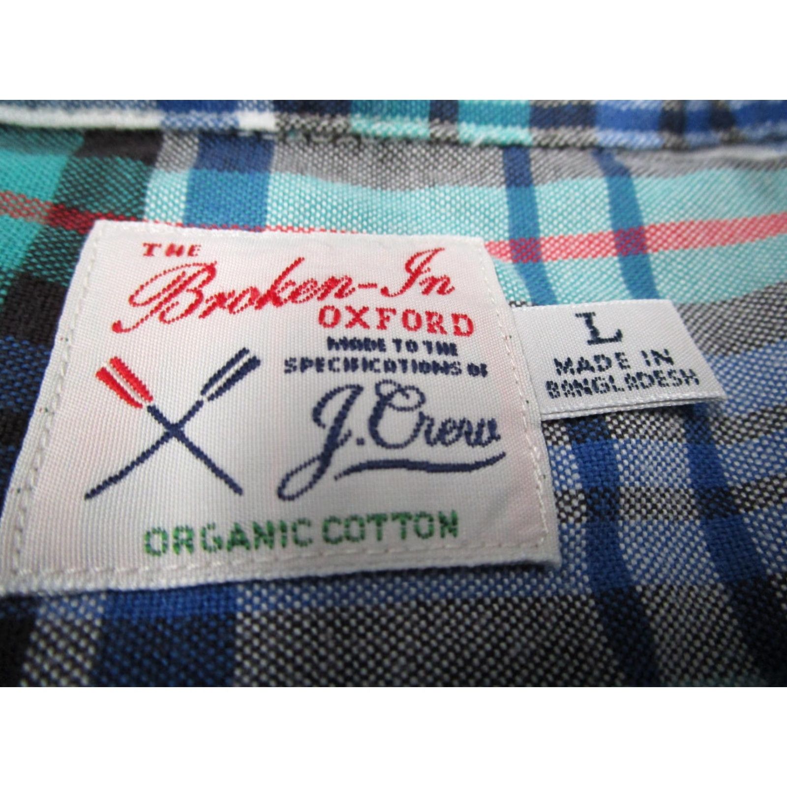 J.Crew J.Crew Shirt Mens Large Blue Green Plaid Oxford Slim Fit Button-Down Broken-In Mens Size US L / EU 52-54 / 3 - 3 Thumbnail