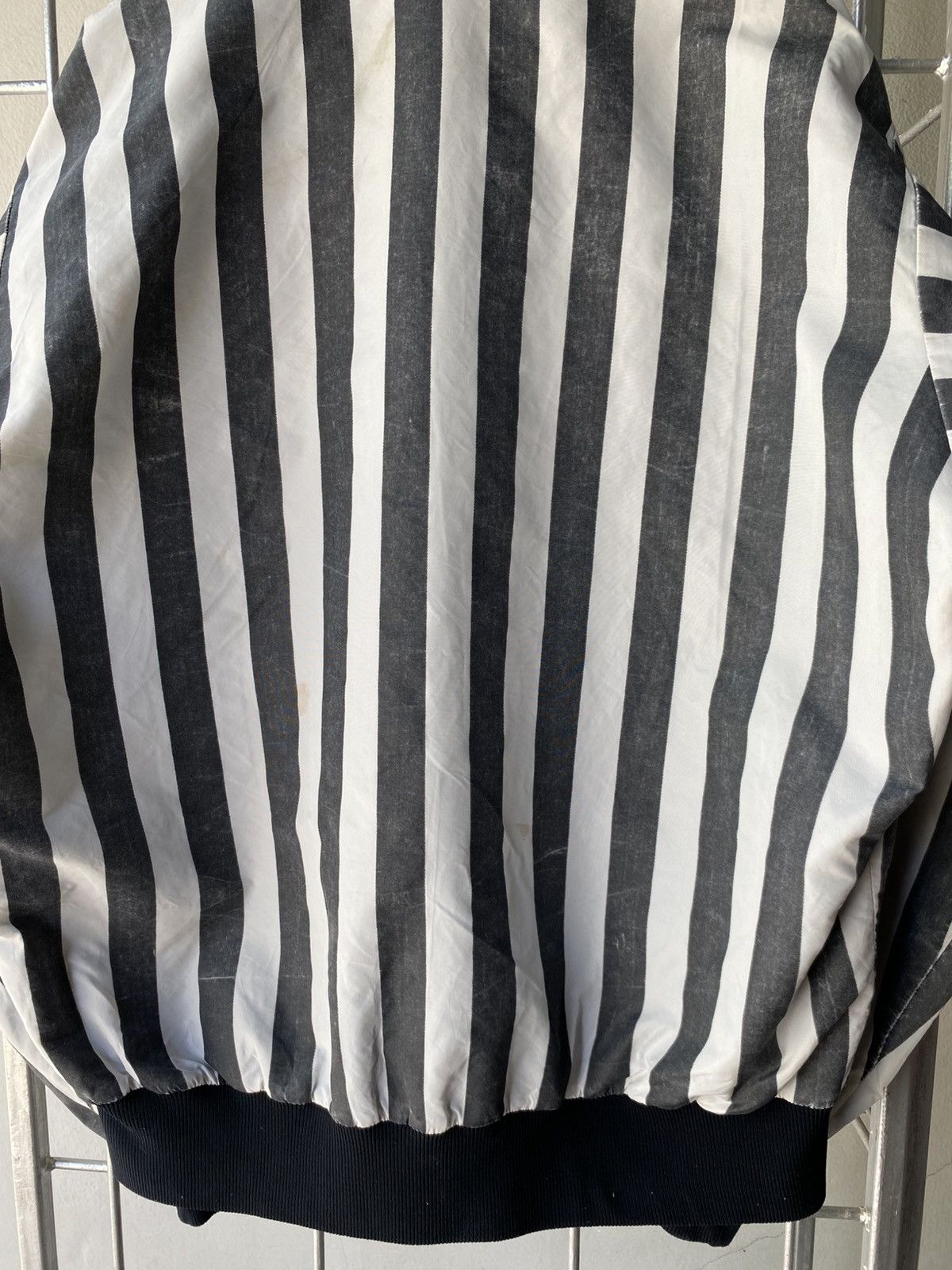 Vintage NFIOA Black and White Striped Bomber Jacket. Size US XL / EU 56 / 4 - 6 Thumbnail
