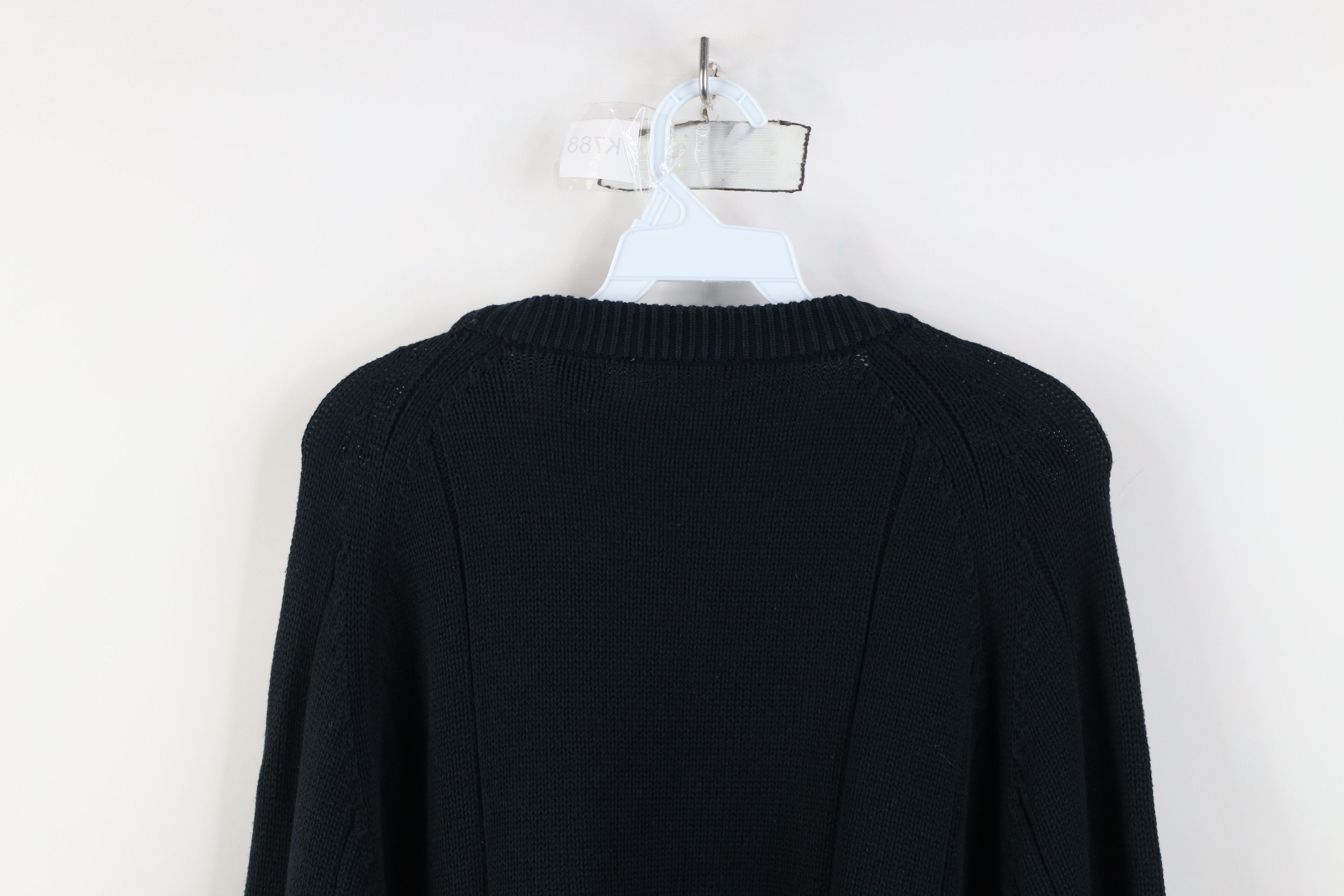Vintage Vintage 90s Streetwear Ribbed Cable Knit Sweater Black Size US L / EU 52-54 / 3 - 9 Thumbnail