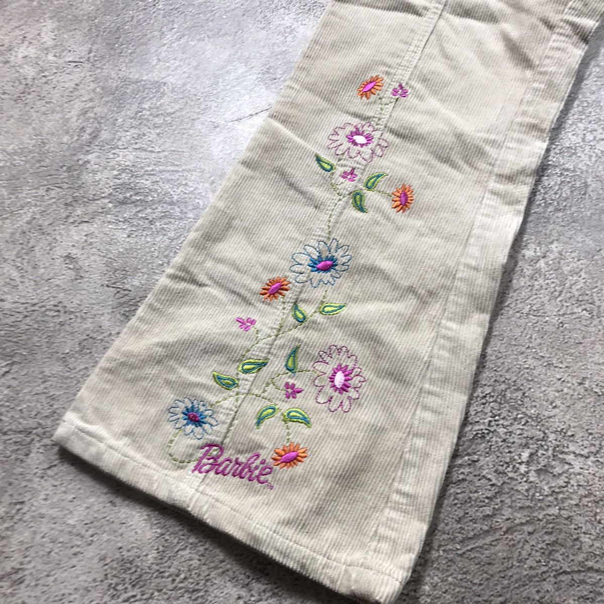 Vintage Vintage 90s Floral Embroidered Baggy Pants Y2K Coquette 25 Size 25" / US 0 / IT 36 - 3 Thumbnail
