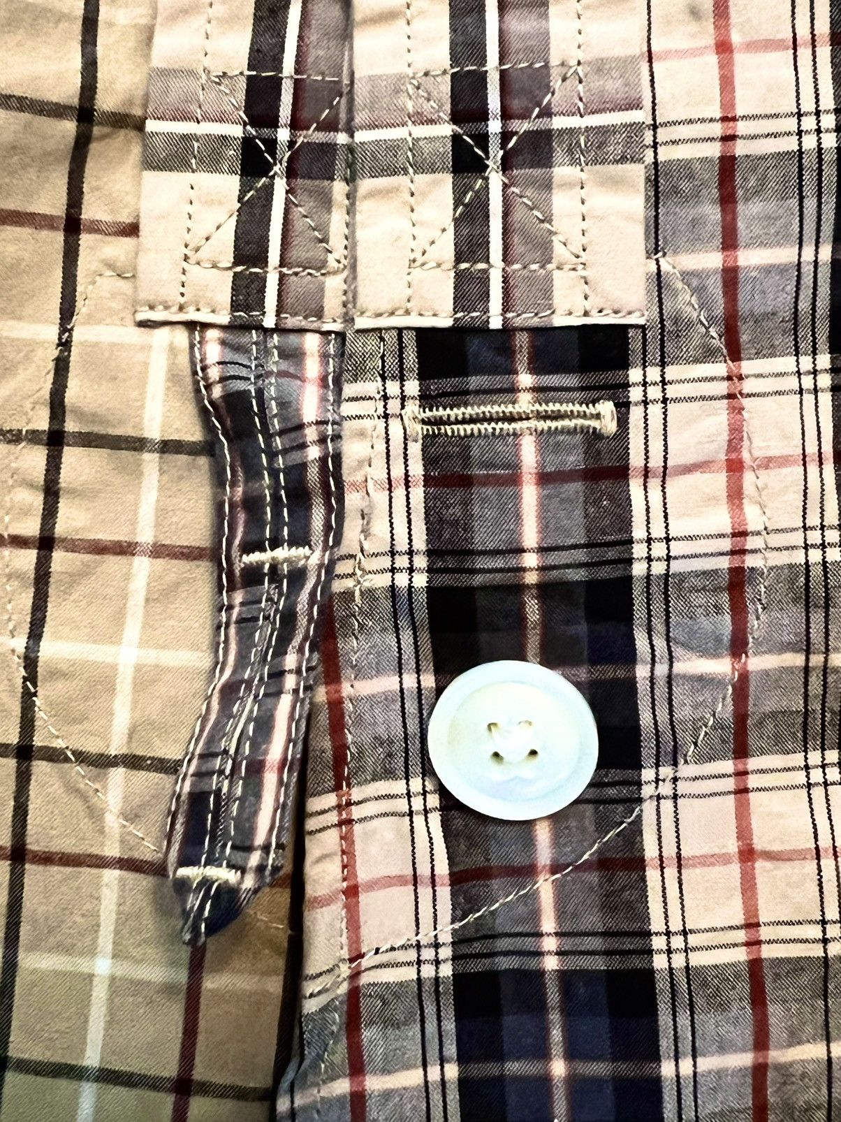 Needles Needles Crazy Plaid Shirt XL Khaki Size US XL / EU 56 / 4 - 3 Thumbnail
