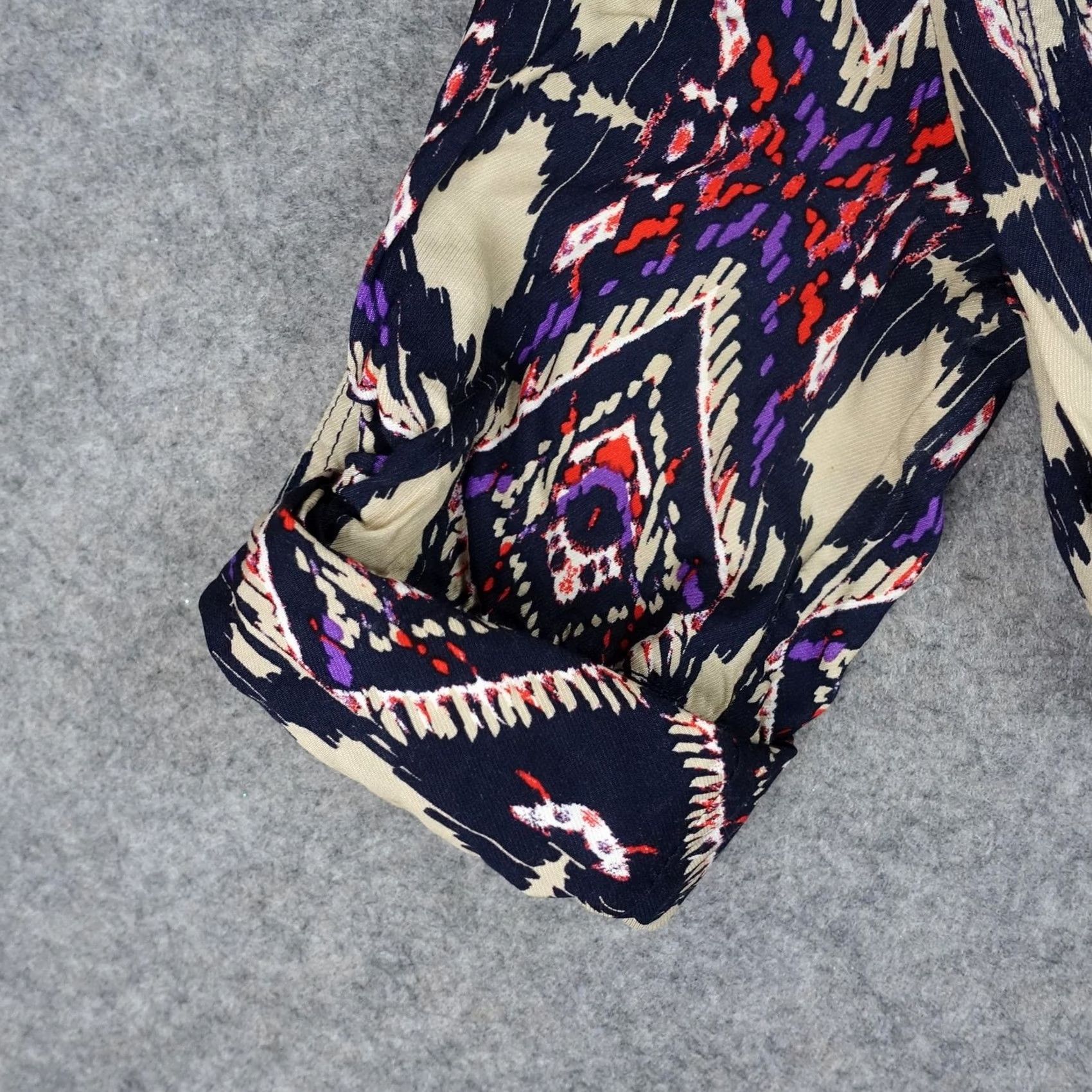 Anthropologie Holding Horses Dress Womens 0 Black Boho Tribal Rayon Shirt Dress Pockets 3/4 Sleeve Short Vintage No Womens Size XS / US 0-2 / IT 36-38 - 5 Thumbnail