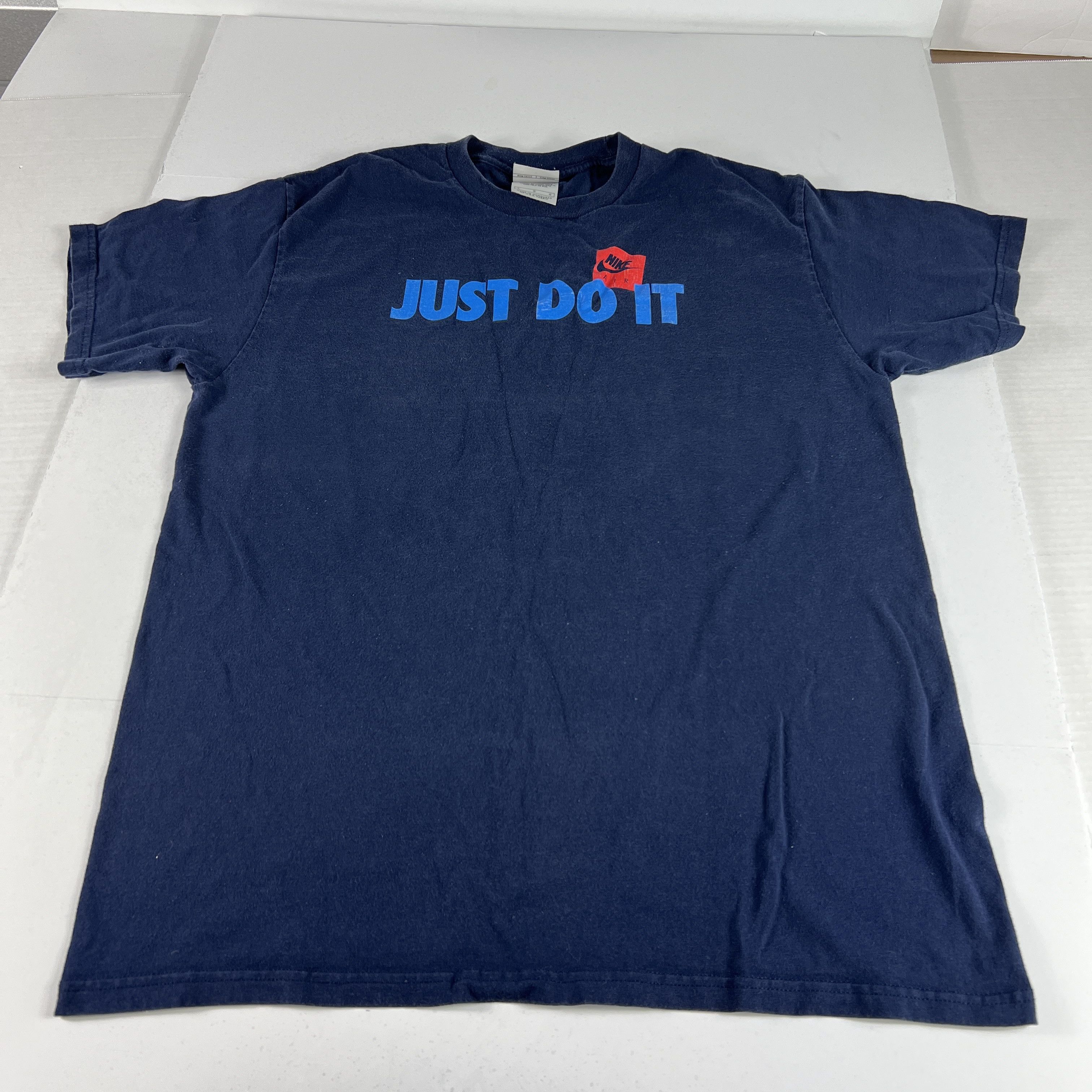 Nike × Vintage VTG Nike Just Do It Shirt Blue Faded Logo Short Sleeve Tee Size US M / EU 48-50 / 2 - 1 Thumbnail