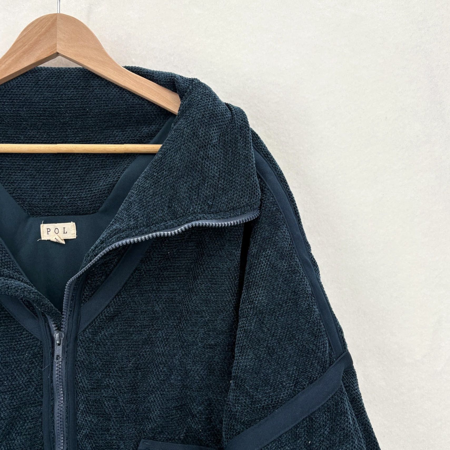 Vintage POL Fleece Jacket Womens L Blue Full Zip Collared Pocket Boho Oversized Size L / US 10 / IT 46 - 2 Thumbnail