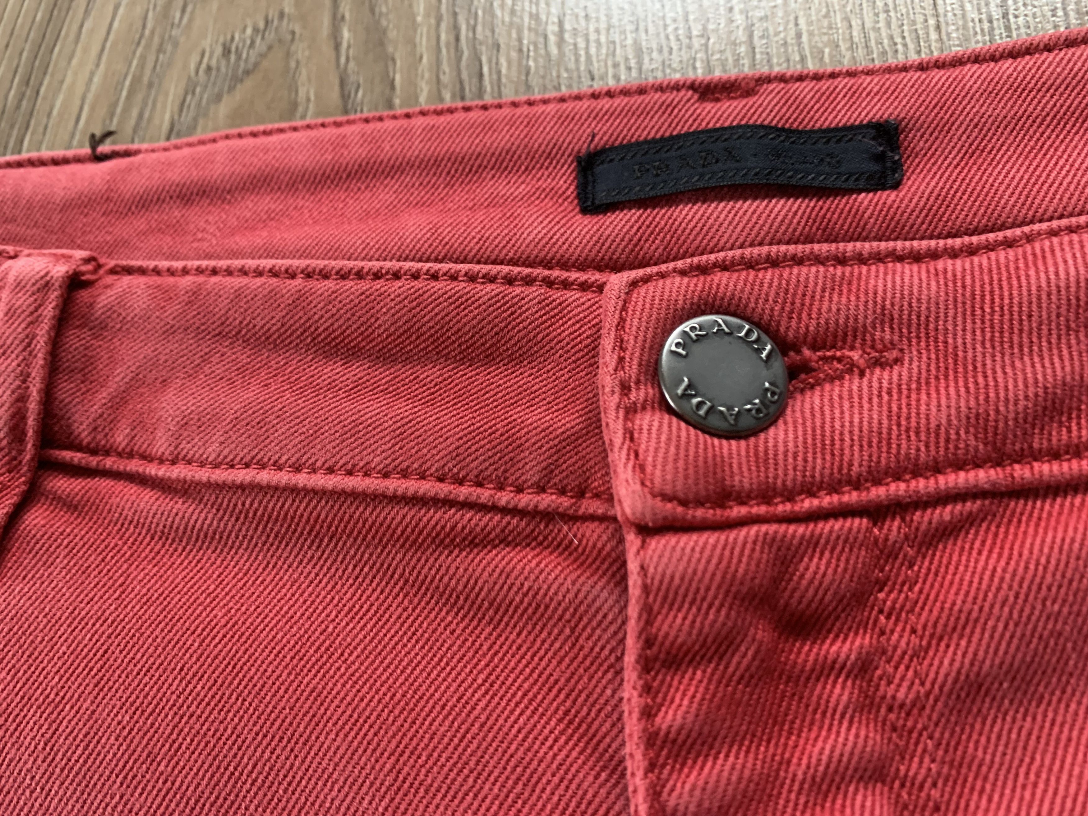 Prada Prada Milano Womens Vintage Red Skinny Jeans Size 31" - 5 Thumbnail