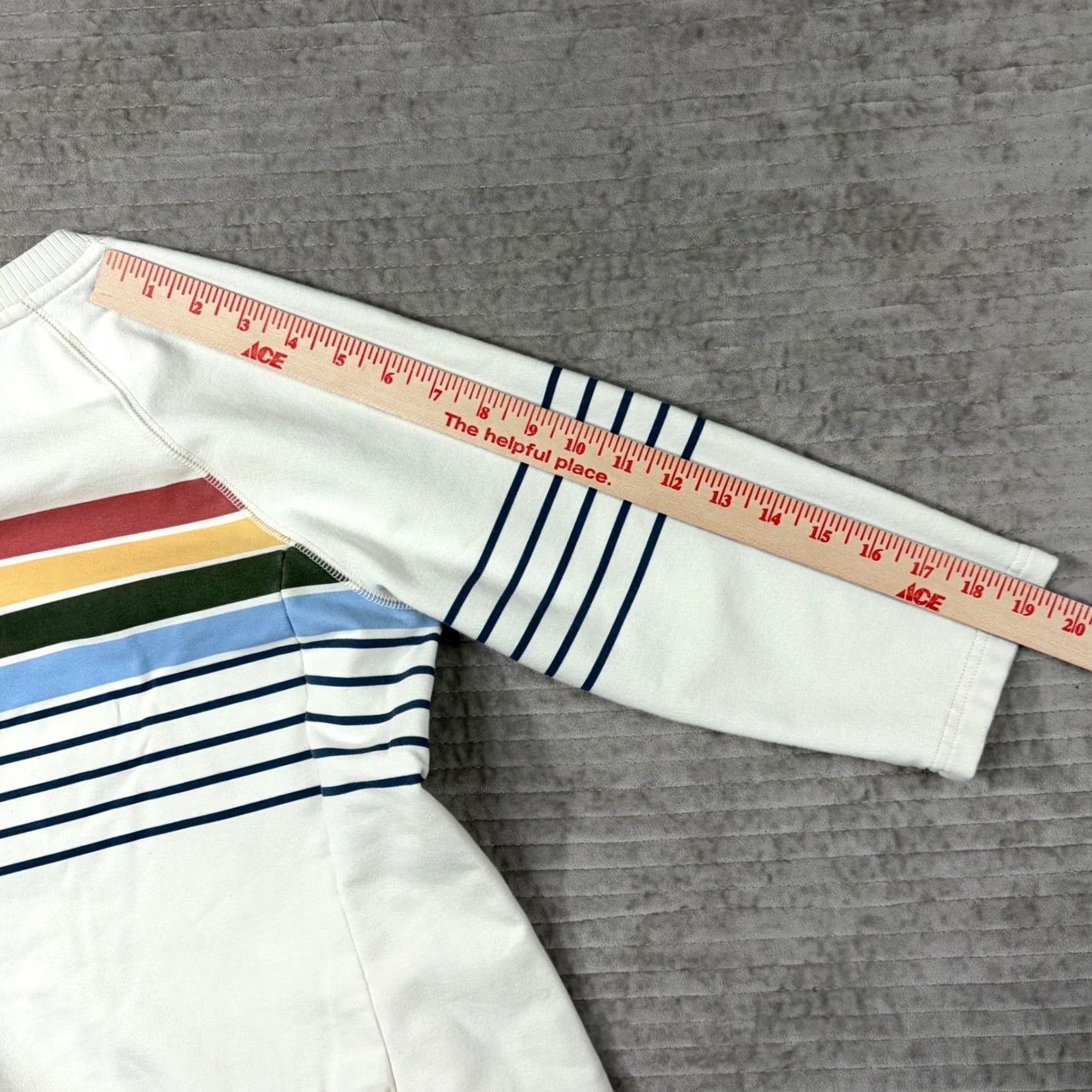 Vintage LL Bean Outside Everyday Sweatshirt Dress Cream Rainbow Stripe Petite Small Size S / US 4 / IT 40 - 7 Thumbnail