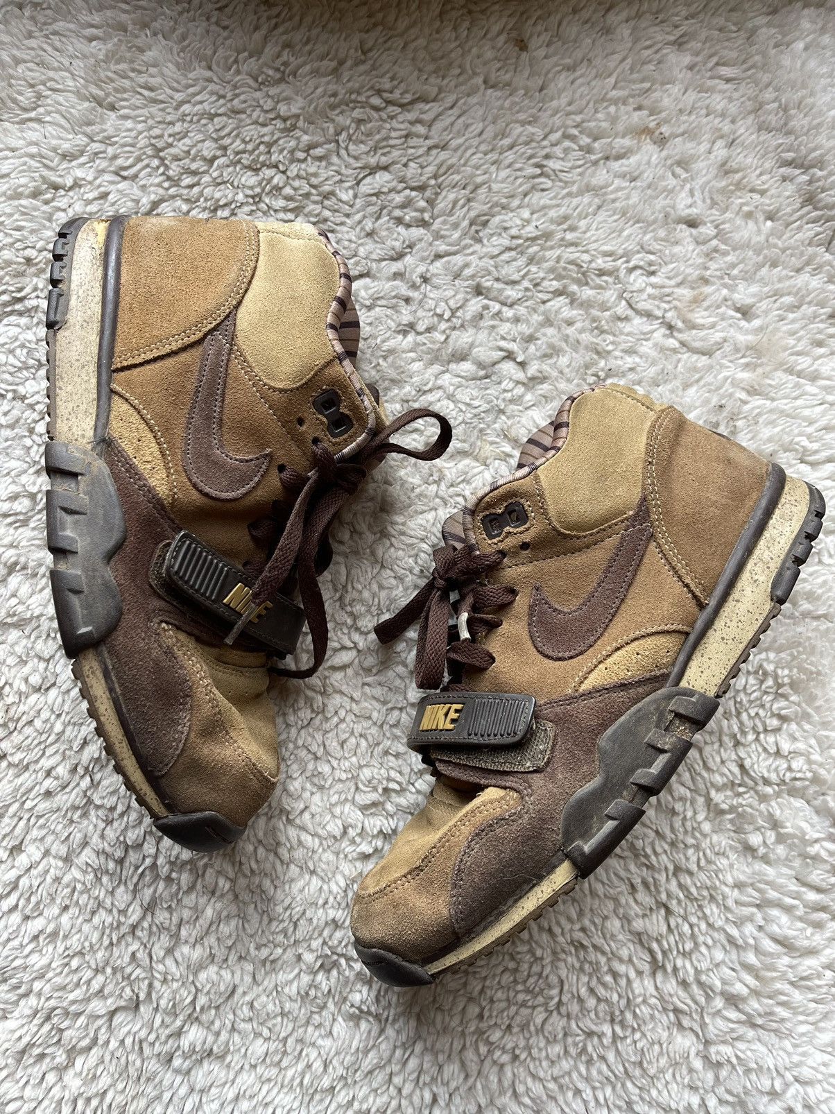 Japanese Brand × Nike × Vintage 2003 Nike Air Trainer 1 Brown Shima Shima vintage high Size US 7.5 / EU 40-41 - 1 Thumbnail