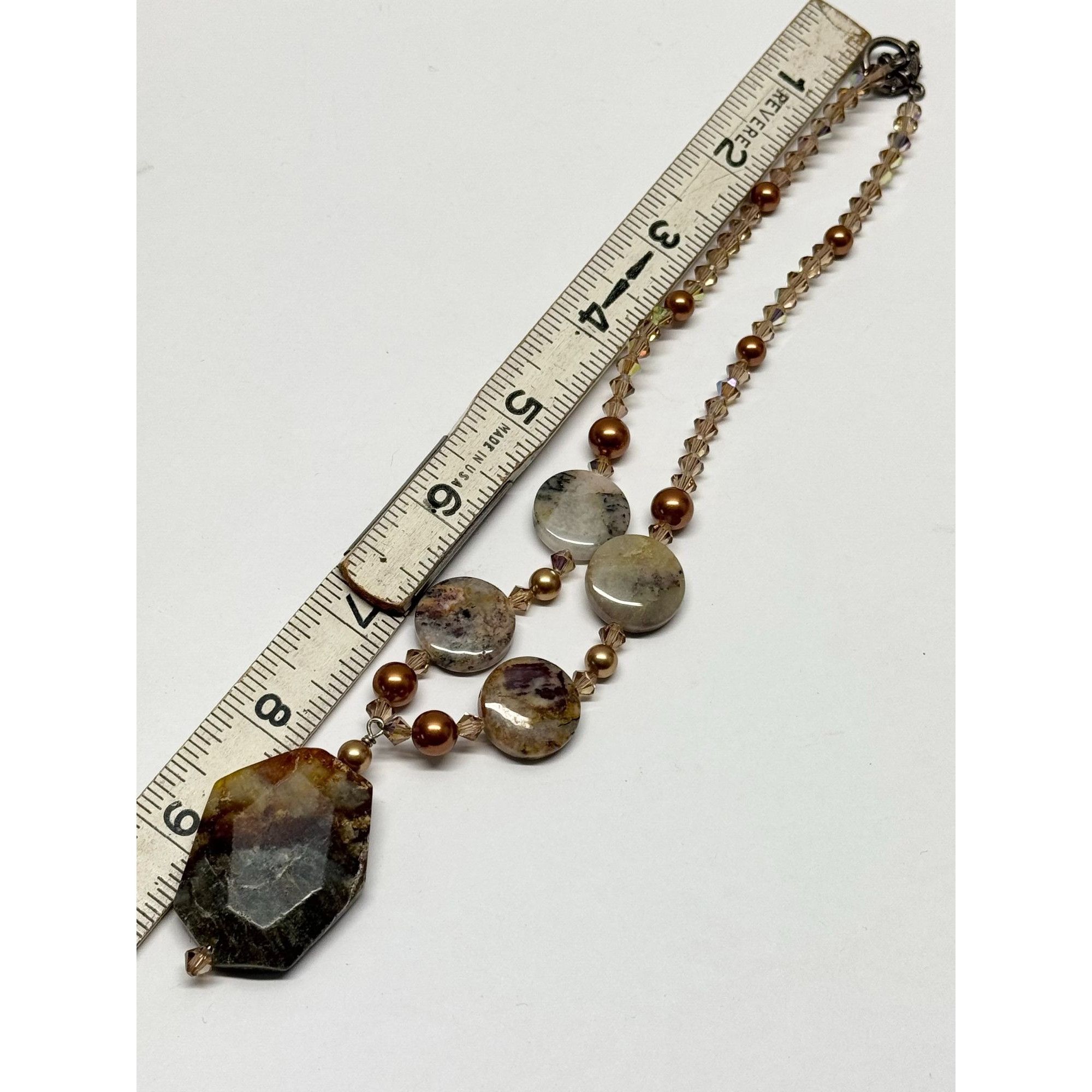 Vintage Vintage crystal stone beaded pendant necklace Size ONE SIZE - 5 Thumbnail