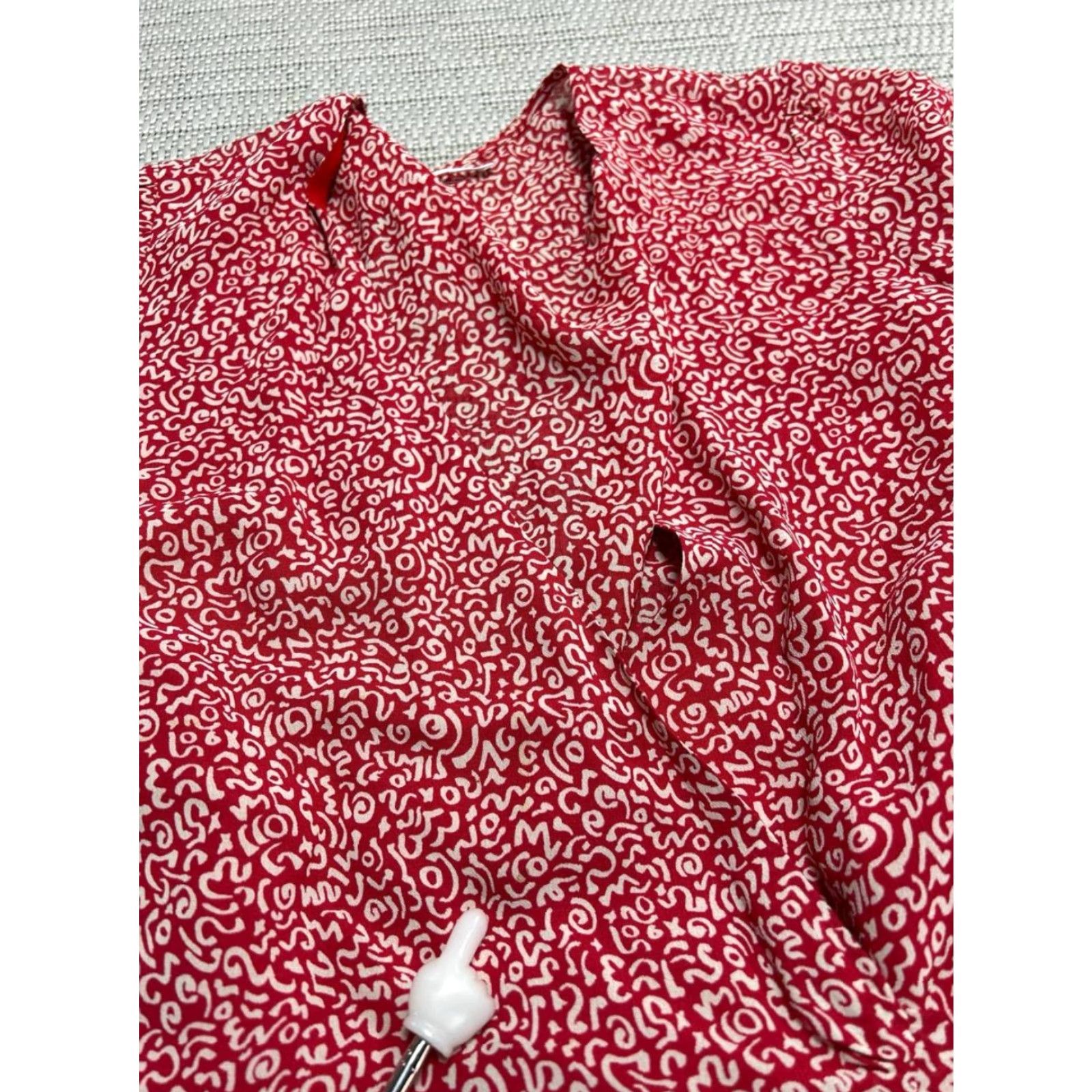 Reformation Reformation Monica Wrap Mini Dress Womens M Red Belted Lined Flounce Hem Viscose Short Sleeve Squiggle Pattern Bohemian Modern 90s? Size M / US 6-8 / IT 42-44 - 3 Thumbnail