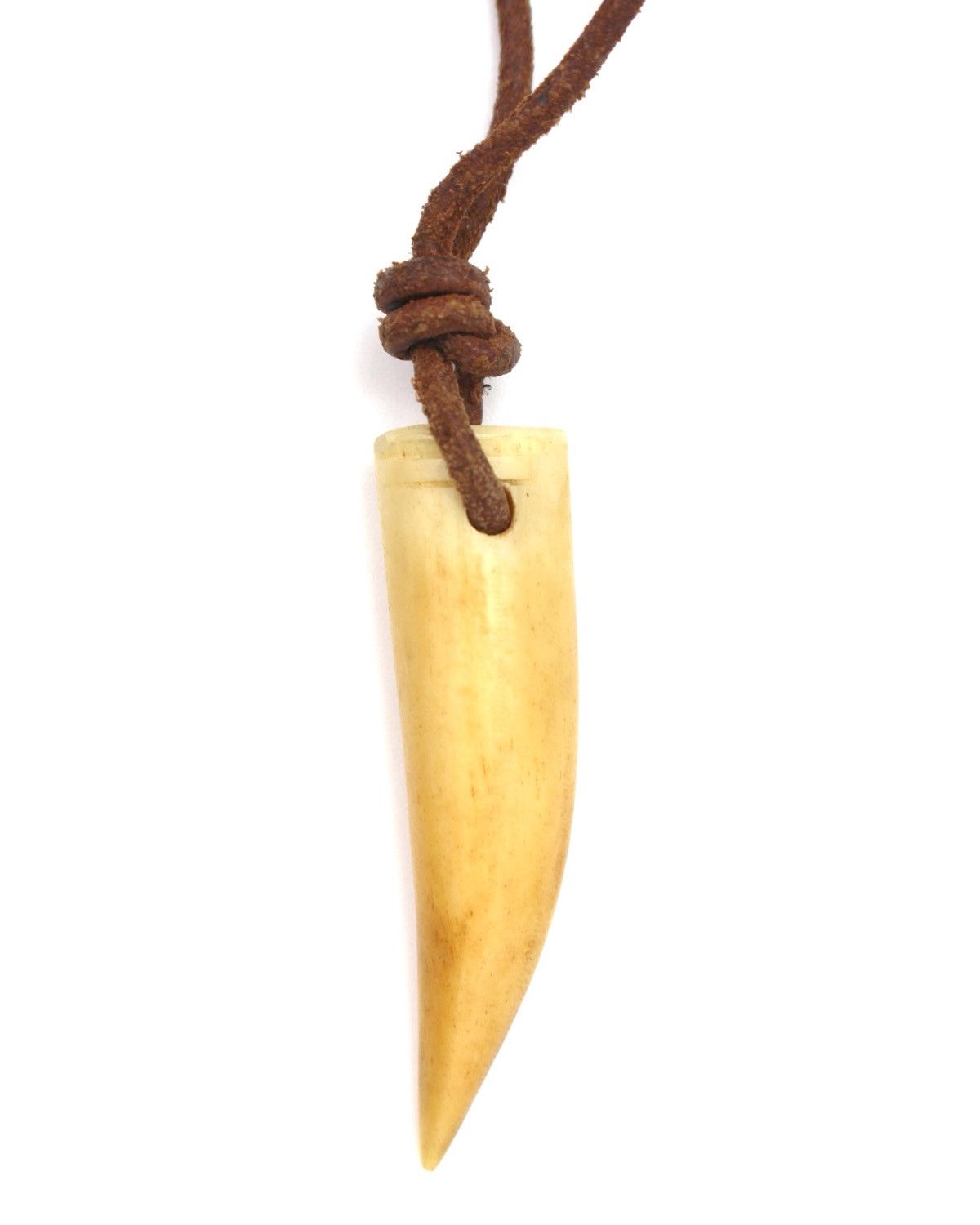 If Six Was Nine 2000S BRAIDED BROWN LEATHER CORD RUSTIC HORN TOOTH NECKLACE Size ONE SIZE - 2 Thumbnail
