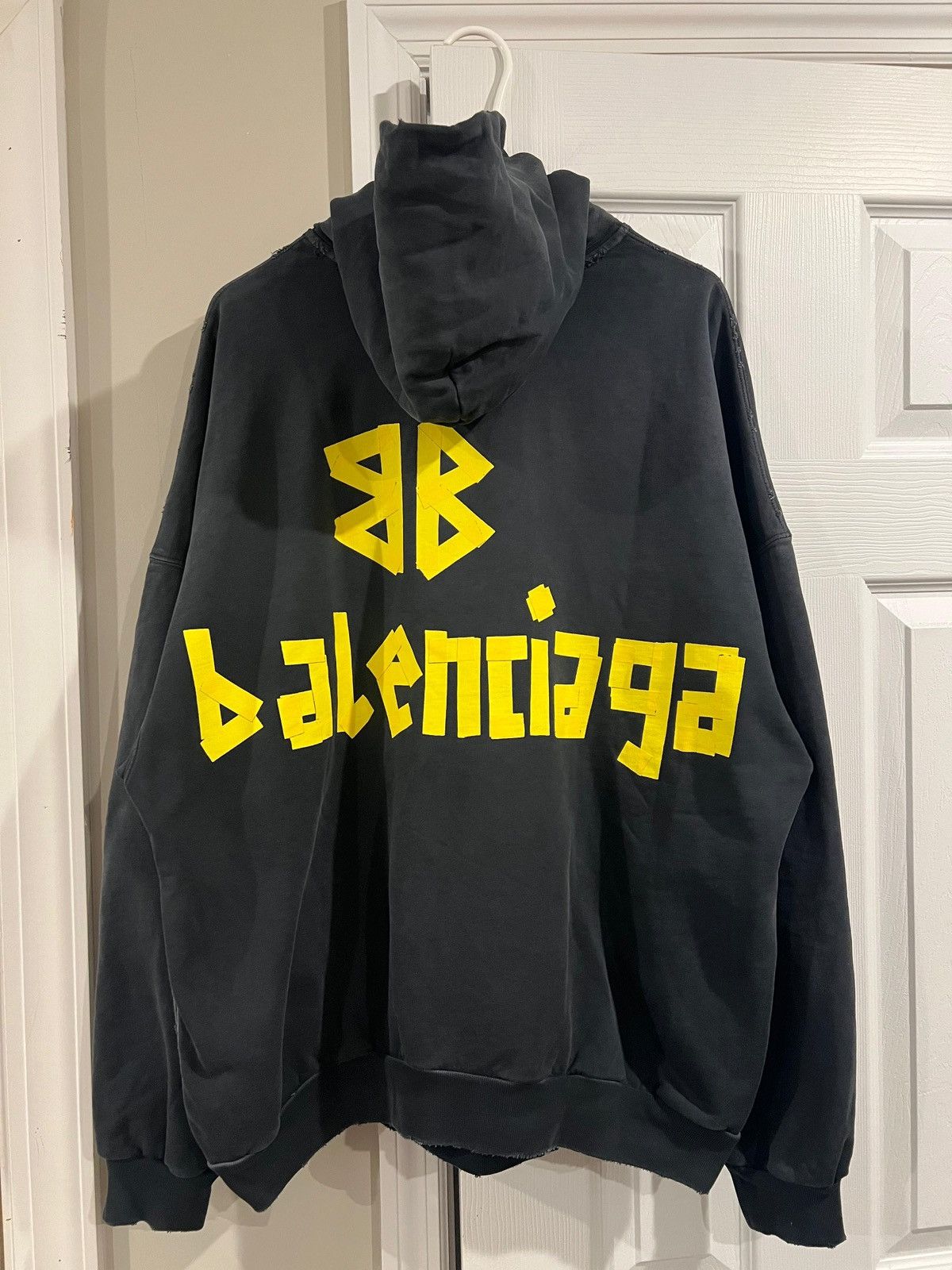 Balenciaga Balenciaga Distressed Tape Hoodie Size US S / EU 44-46 / 1 - 2 Thumbnail