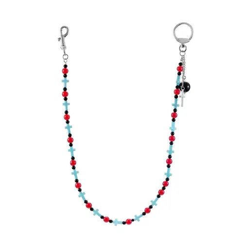 Other Turquoise Bead Pants Chain – Cross & Tassel Detail Size ONE SIZE - 6 Thumbnail