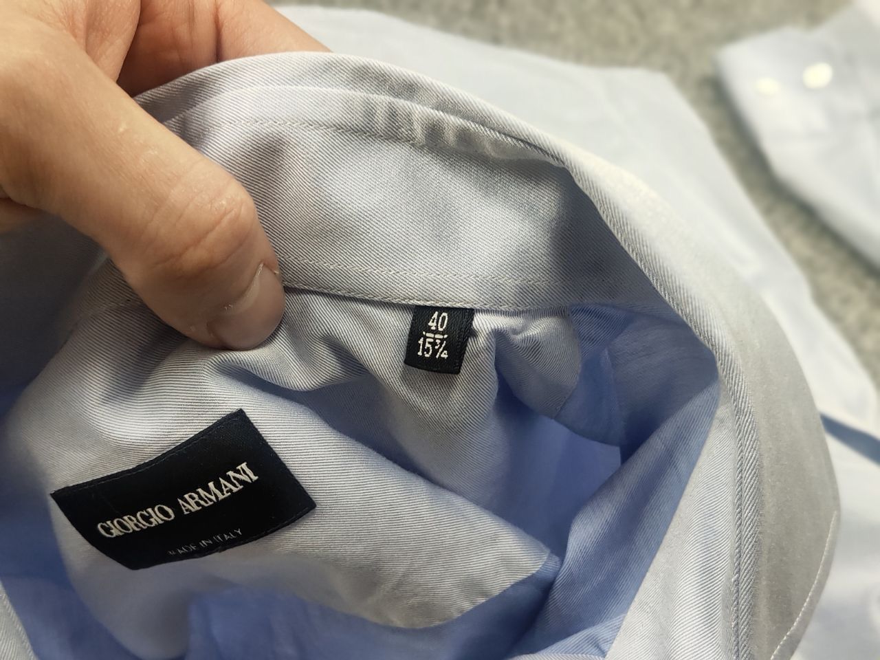 Giorgio Armani Giorgio Armani Design with Light blue thin Long sleeve shirt Size US M / EU 48-50 / 2 - 14 Thumbnail