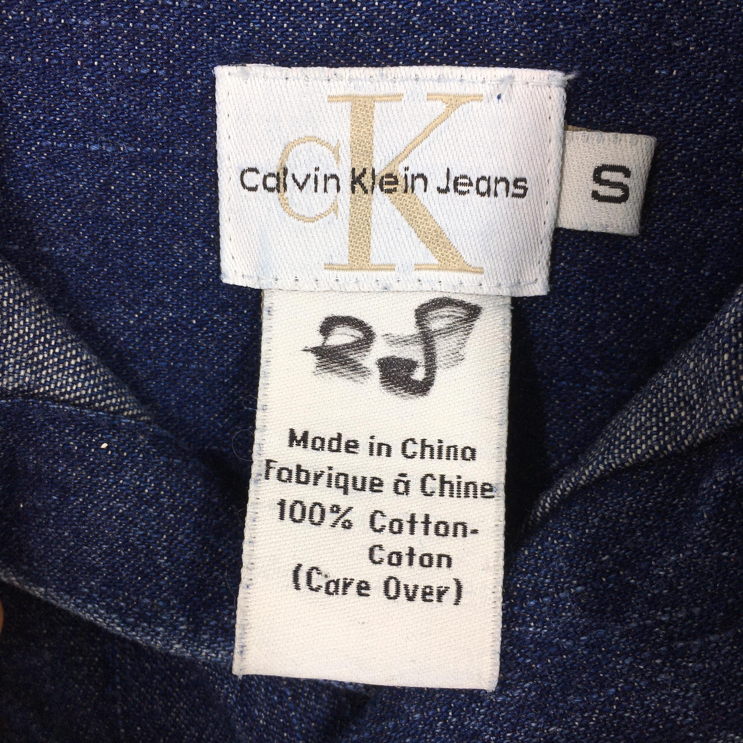 Calvin Klein × Vintage Vintage Calvin Klein Blue Denim Shirt Small Size US S / EU 44-46 / 1 - 5 Thumbnail