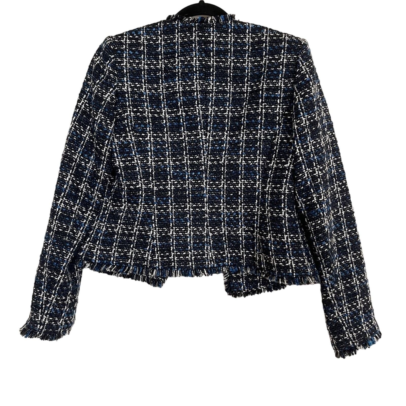Calvin Klein Calvin Klein Fringe Tweed Open Front Blazer Size M / US 6-8 / IT 42-44 - 2 Thumbnail
