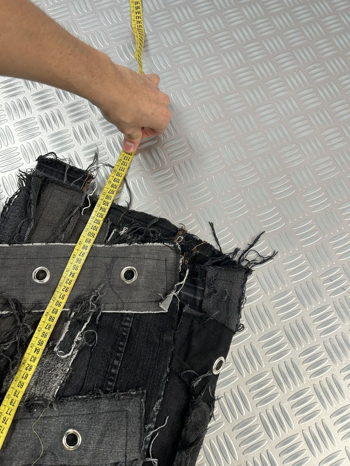 Designer Custom baggy jeans handmade distressed patchwork opium punk Size US 32 / EU 48 - 14 Thumbnail