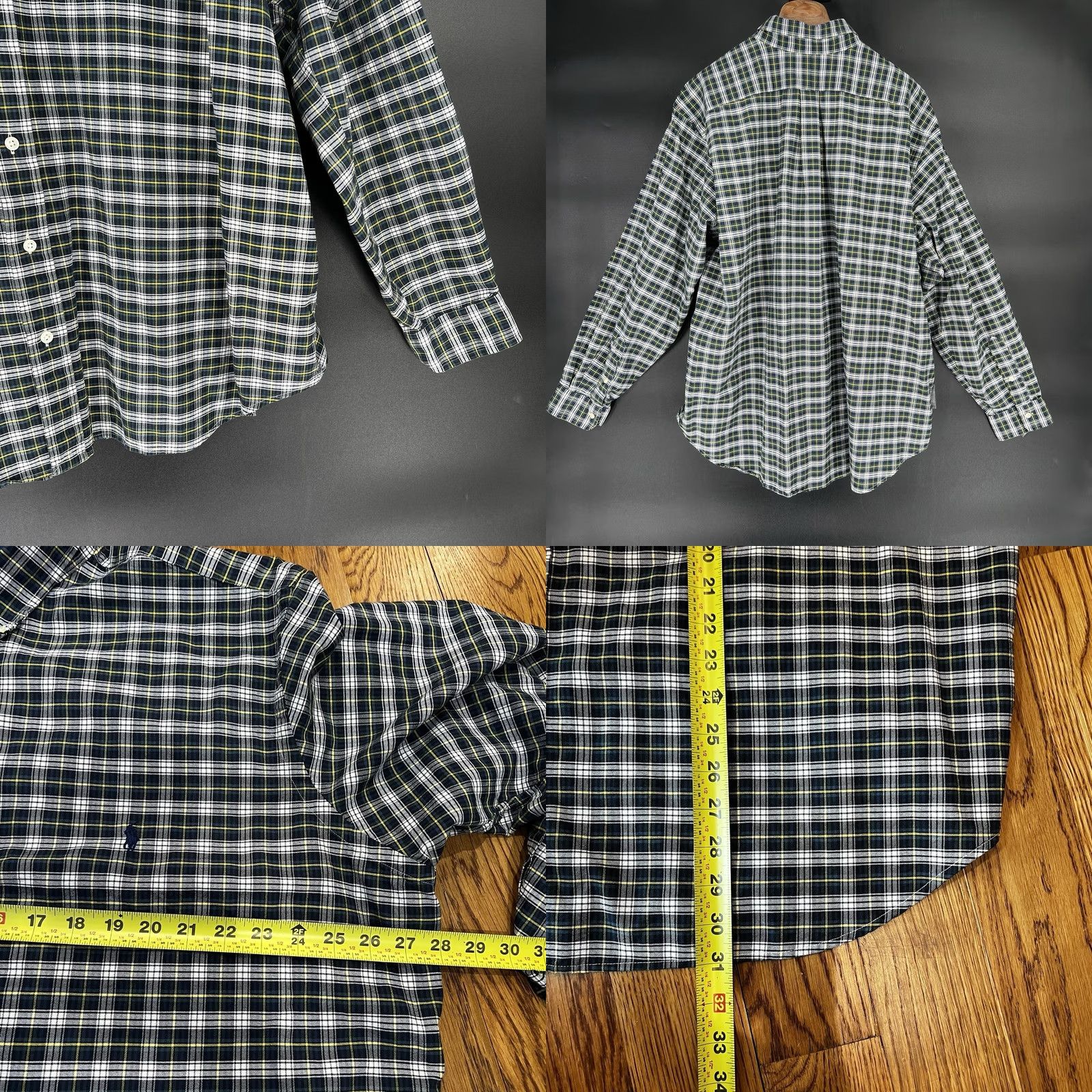 Polo Ralph Lauren VINTAGE Polo Ralph Lauren Logo Shirt Big Size 2XB Men's Cotton Long Sleeve Plaid Green Size US XXL / EU 58 / 5 - 8 Thumbnail