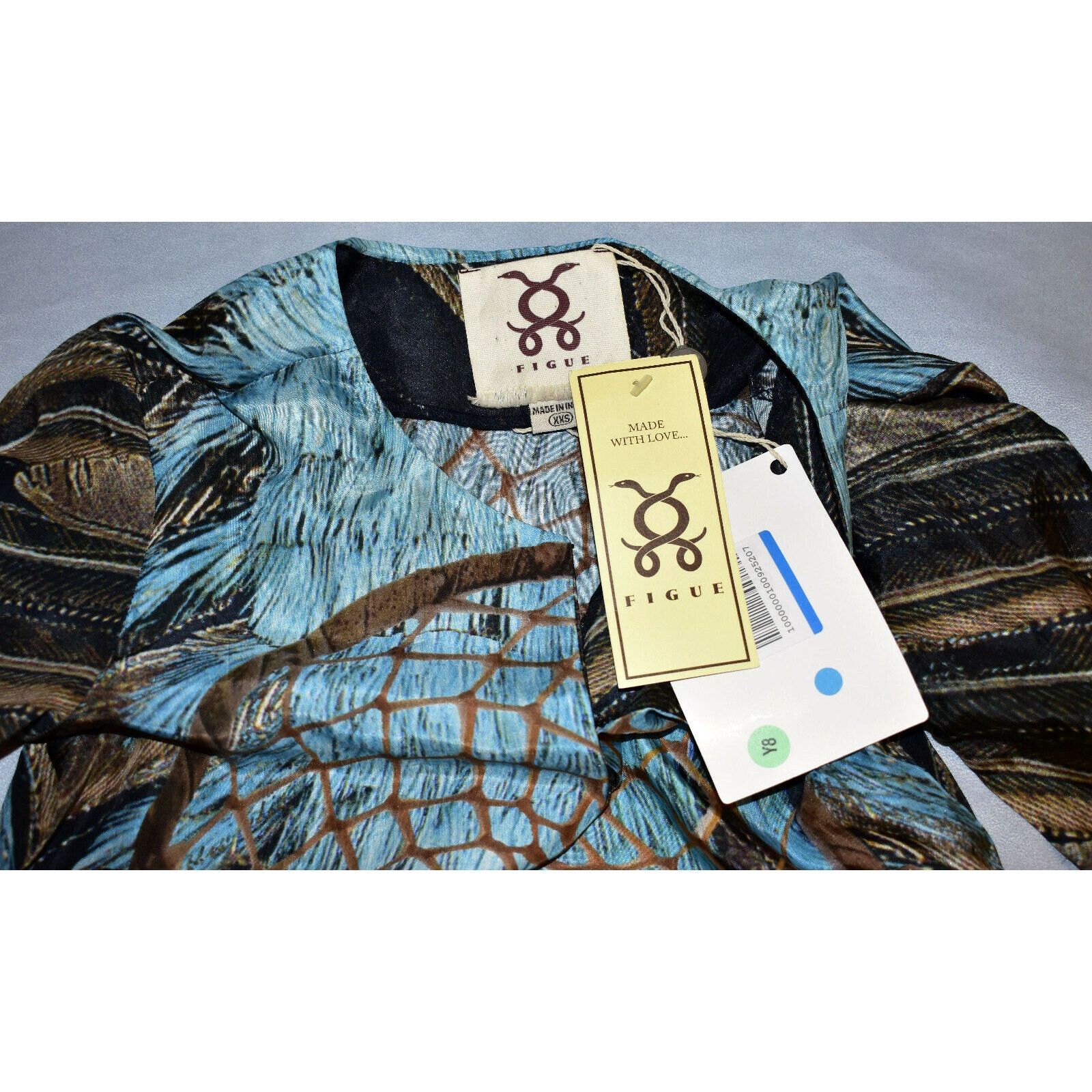 Figue NWT FIGUE 100% Silk Multicolor Iris Tunic Blouse Top Sz XXS Size XXS / US 00 / IT 34 - 4 Thumbnail