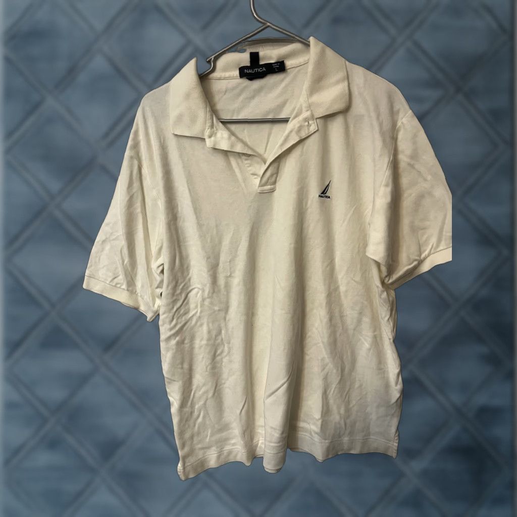 Nautica Nautica Mens Size Large White Shirt Polo Short Sleeve Solid Classic Fit Size US L / EU 52-54 / 3 - 1 Thumbnail