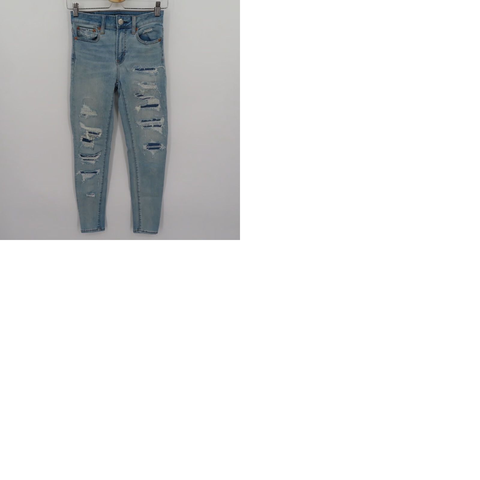 American Eagle Outfitters American Eagle Outfitters Women Jeans Jegging 2 Short 2S Hi Rise Distressed Blue Light Wash Stretch Denim 5-Pocket Damaged? No (ignore) Size 26" / US 2 / IT 38 - 10 Thumbnail