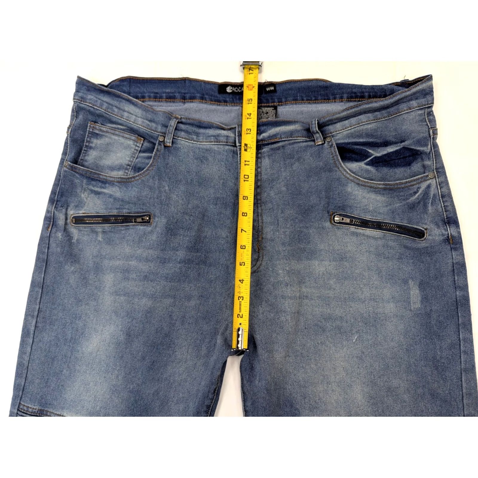 Rocawear VINTAGE Rocawear Baggy Wide-Leg Jeans Men 44x31 Distressed Blue Rocawear Baggy Jeans Wide-Leg Men 44x31 Distressed Blue Hip Hop Grunge Logo 90s Mens Size US 44 / EU 60 - 5 Thumbnail