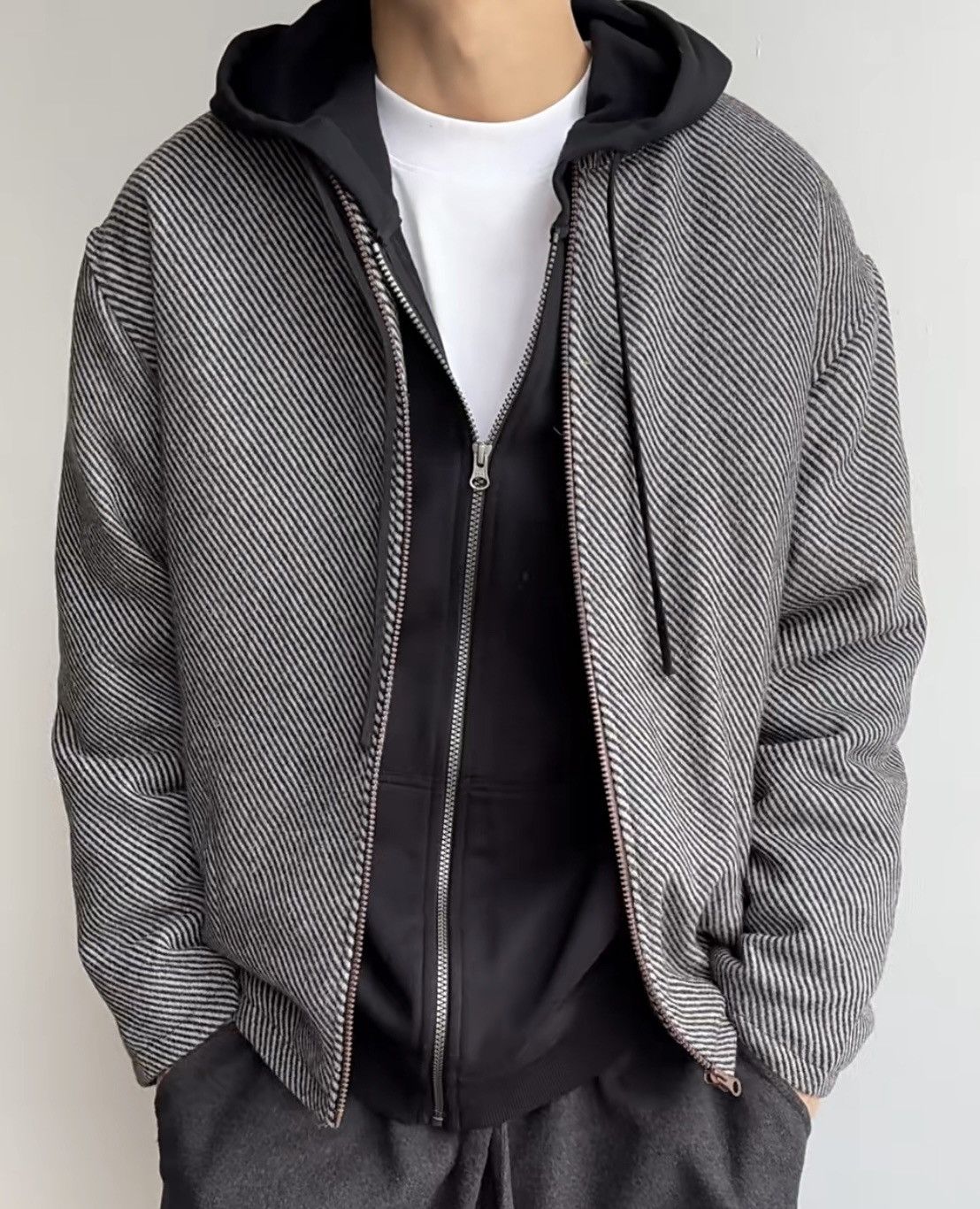 Japanese Brand × Vintage Cleanfit retro fashion pinstripe bomber jacket Size US XXL / EU 58 / 5 - 5 Thumbnail