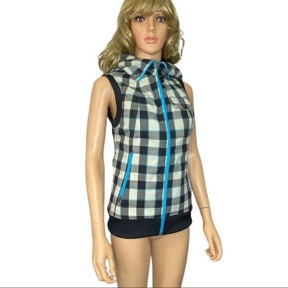 Burton Burton Ho Chi Minh Plaid Vest Dry Ride Hooded Small EUC Size S / US 4 / IT 40 - 1 Thumbnail