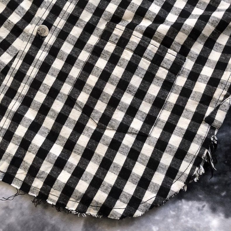 Helmut Lang HELMUT LANG Plaid shirt with fringed jacket Size US L / EU 52-54 / 3 - 5 Thumbnail