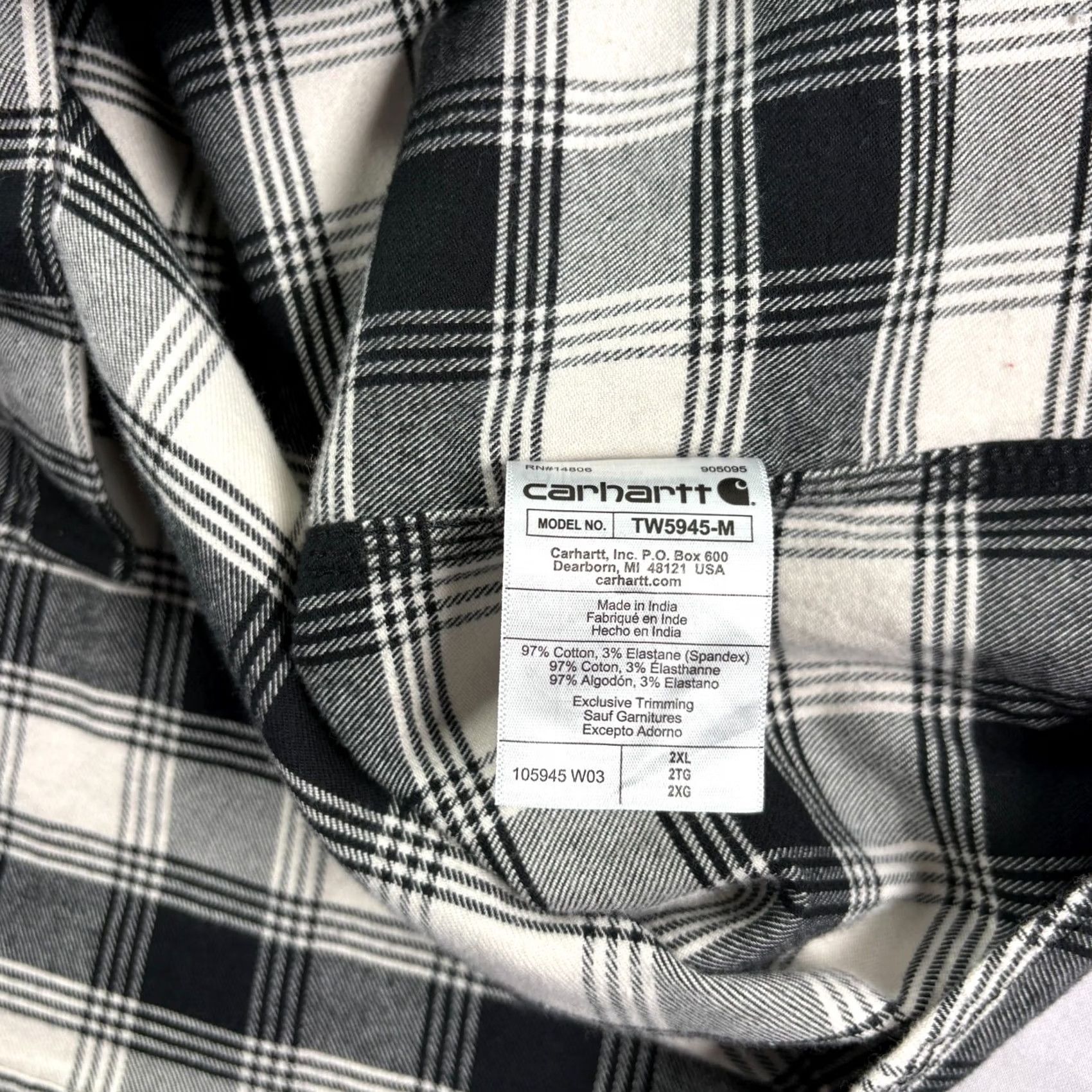 Carhartt Carhartt Shirt Men 2XL Black Plaid Midweight Rugged Flex Workwear Casual Button-Up Jacket-Style Shirt Size US XXL / EU 58 / 5 - 7 Thumbnail