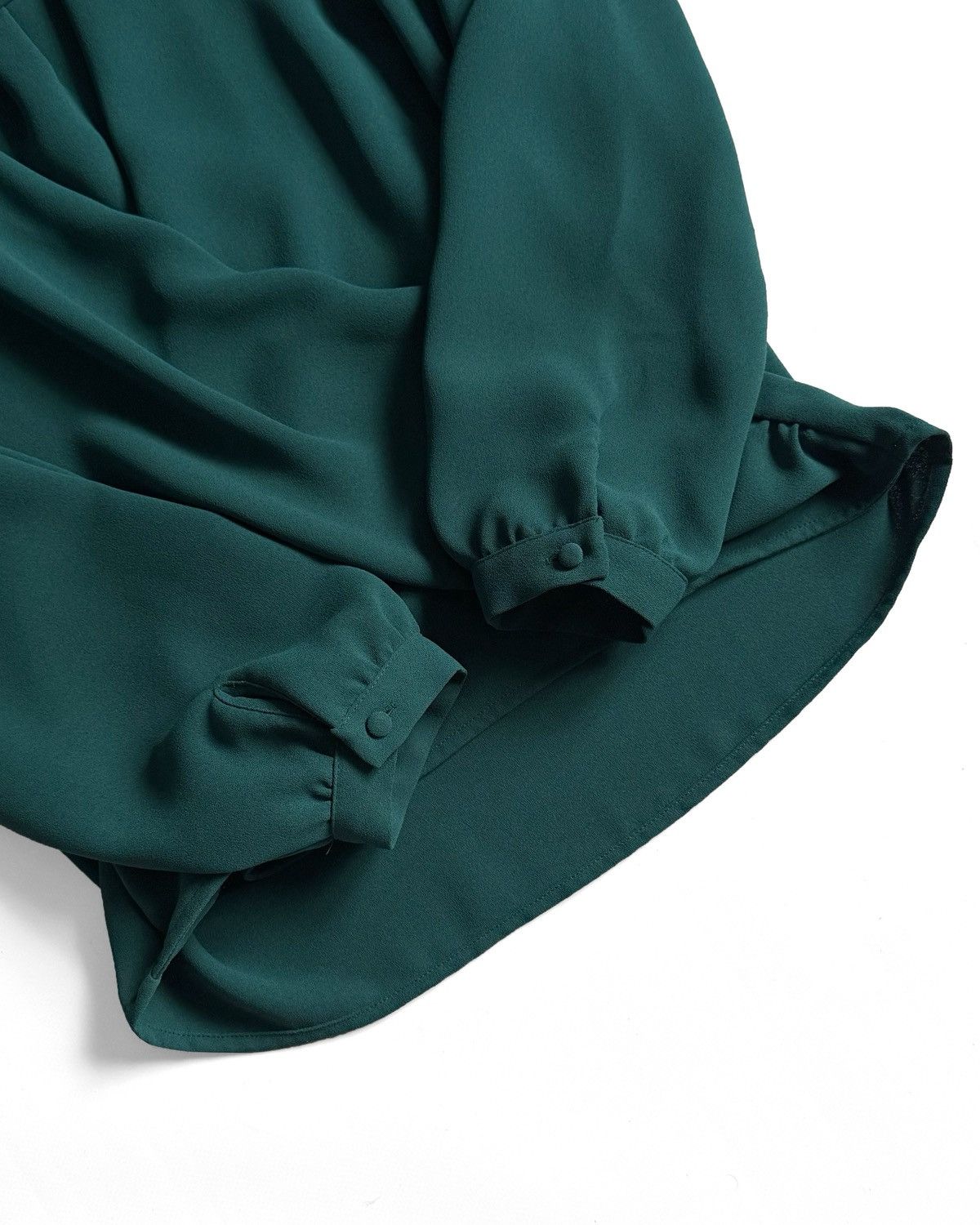 Sezane Sezane Emerald Draped Romantic Elegant Classy LongSleeve Top Size S / US 4 / IT 40 - 5 Thumbnail