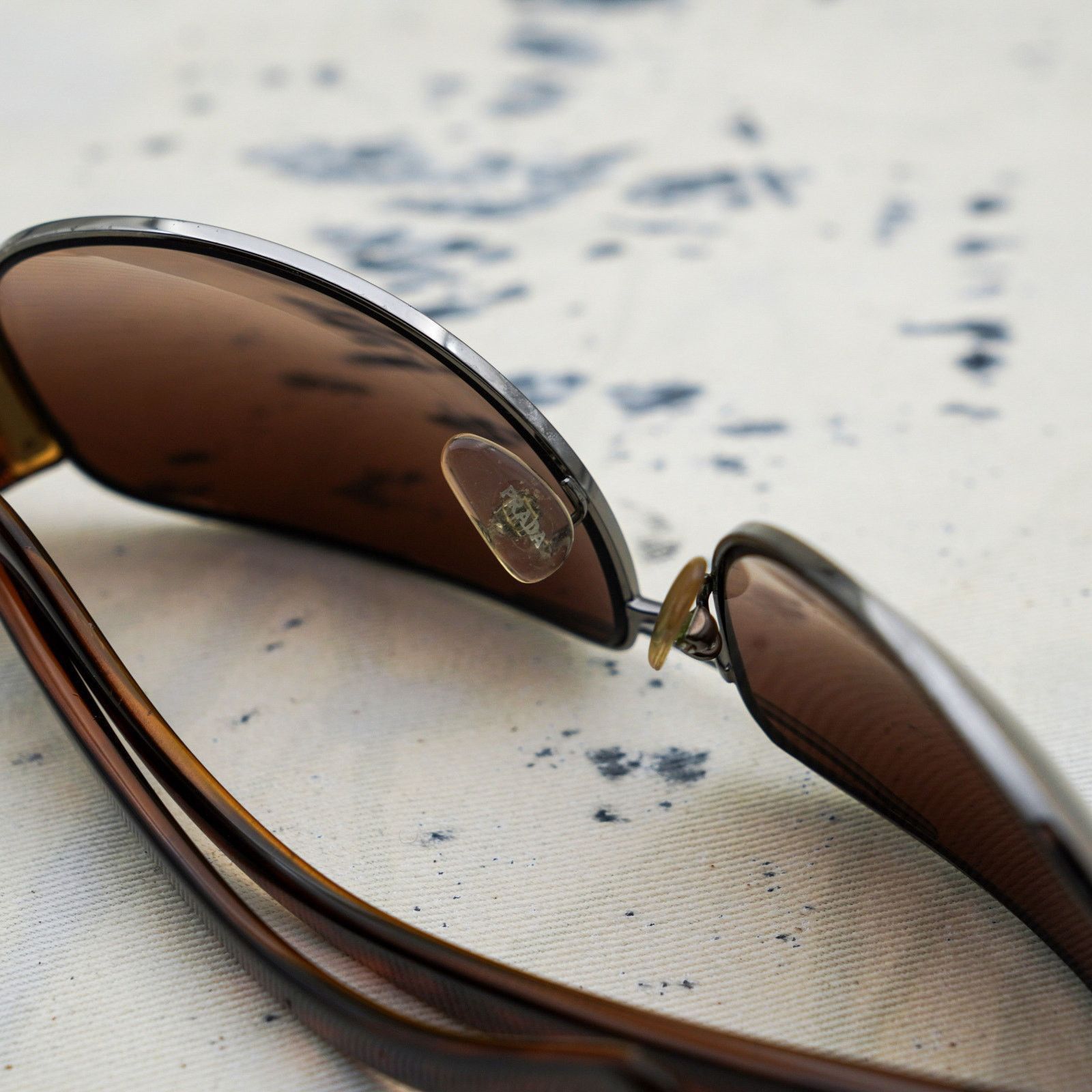 Prada Prada gradient brown aviator silver logo sunglasses Size ONE SIZE - 8 Thumbnail
