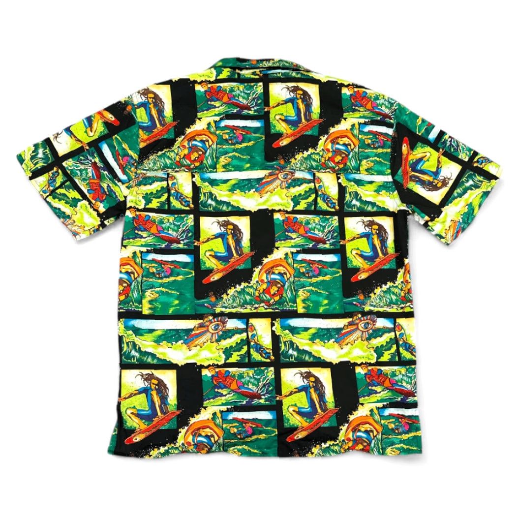 Nicole Miller VINTAGE Nicole Miller Hawaiian Shirt Womens EXTRA LARGE Green Black Surfing Water Sports Size XL / US 12-14 / IT 48-50 - 3 Thumbnail